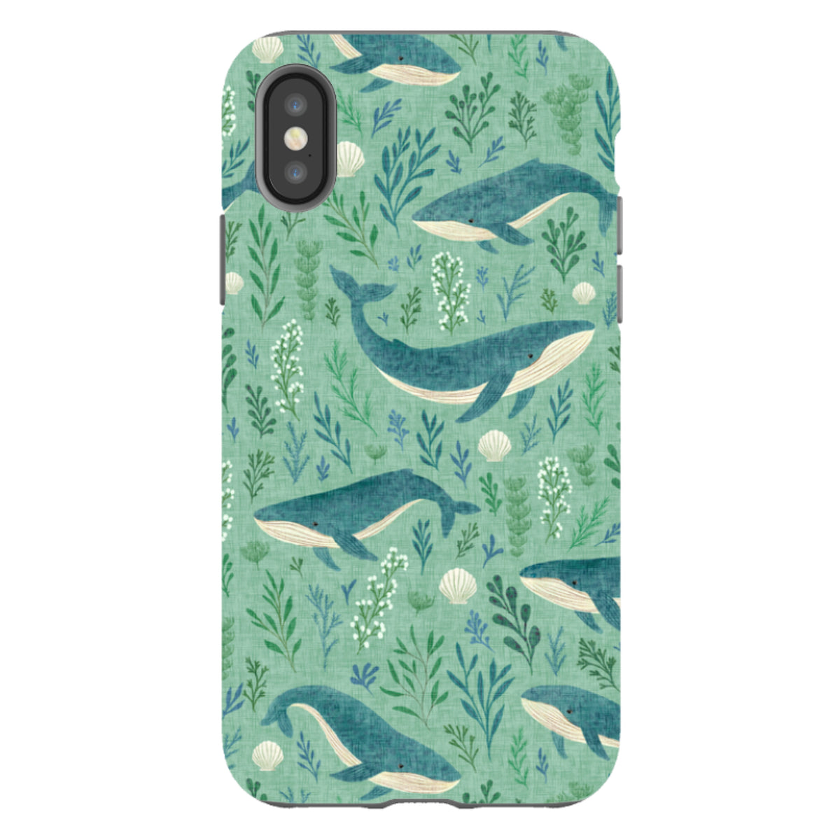 iPhone Tough Case - Whale garden blue By Katherine Quinn