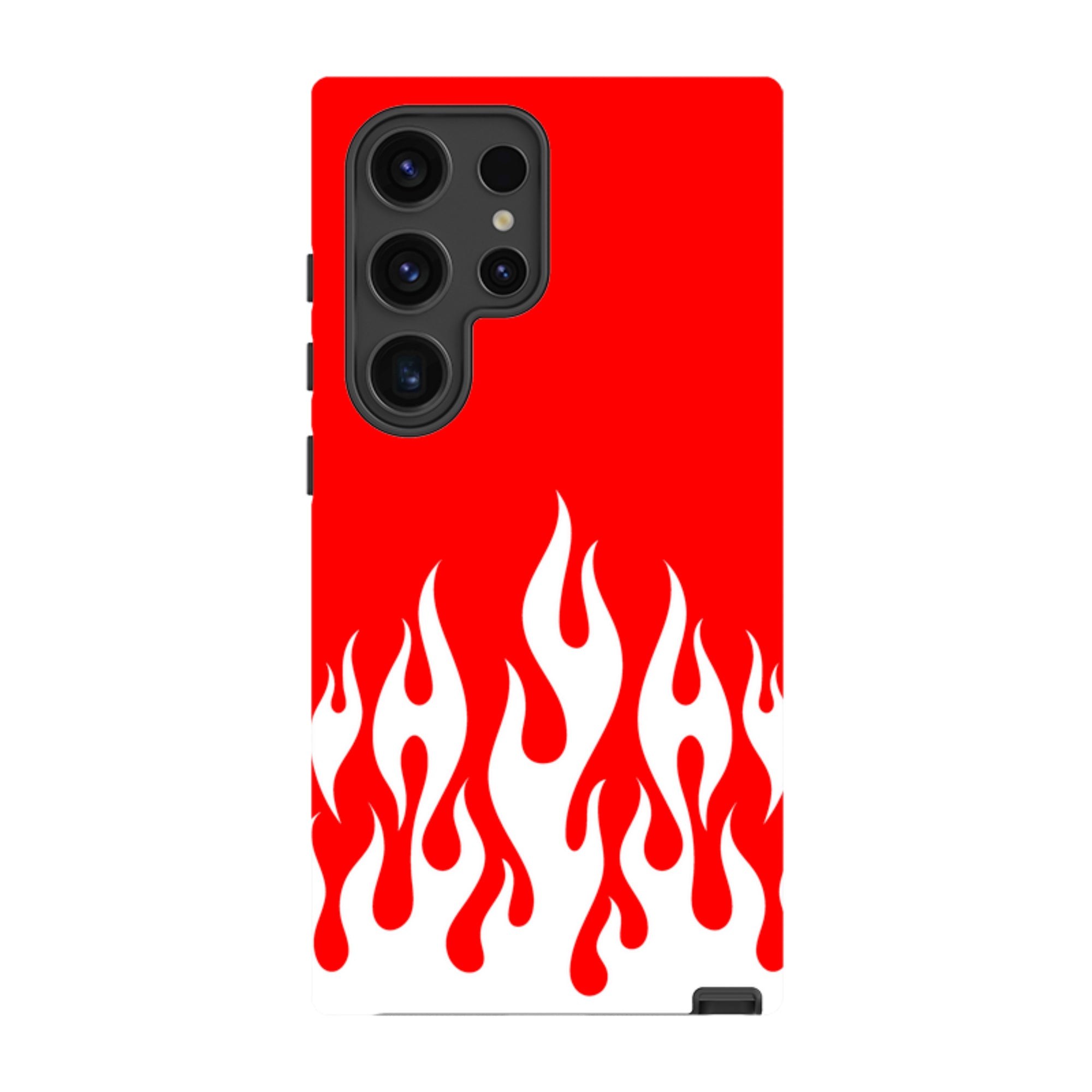 Samsung Tough Case - White Flames Red