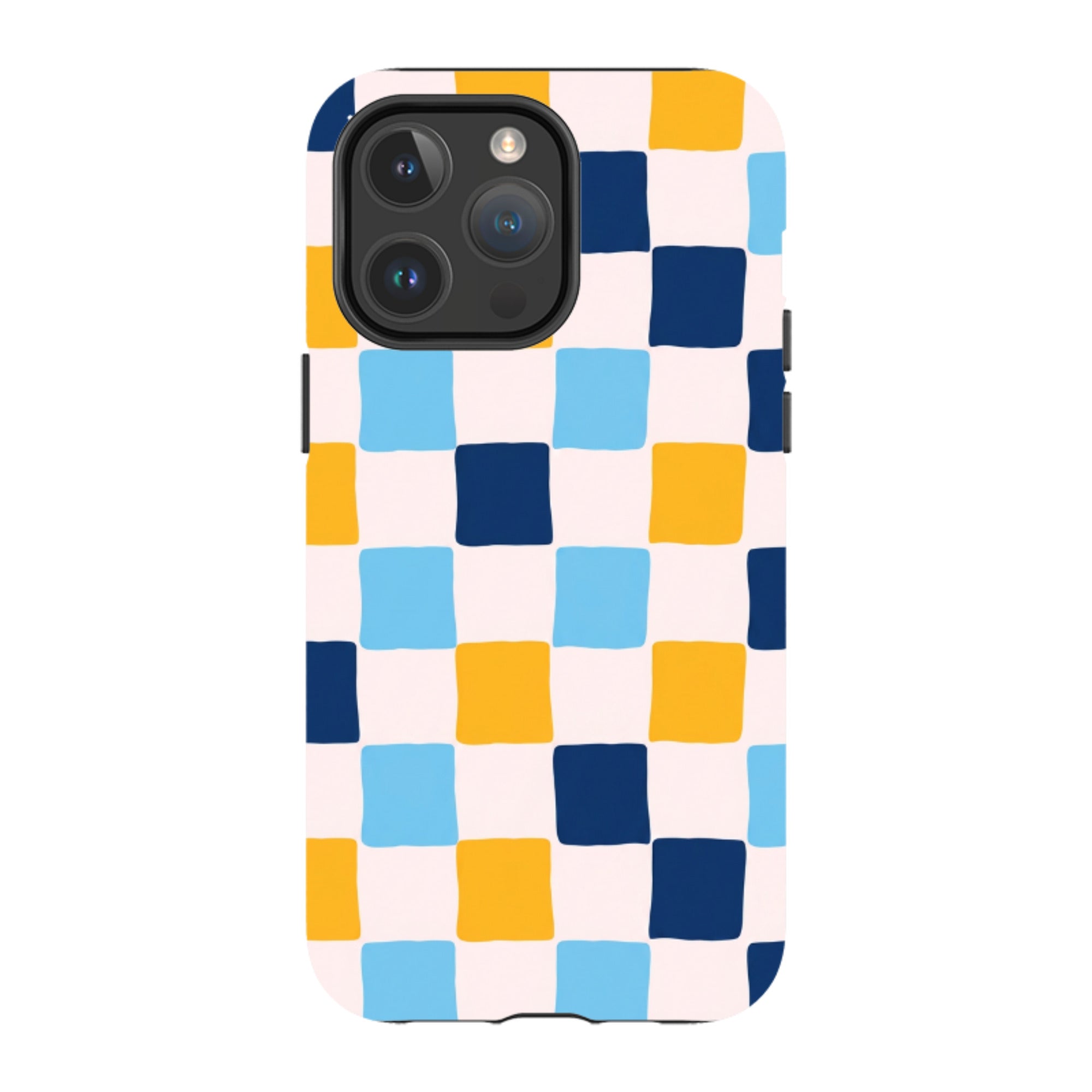 iPhone MagSafe Tough Case - Blue & Yellow Checkerboard