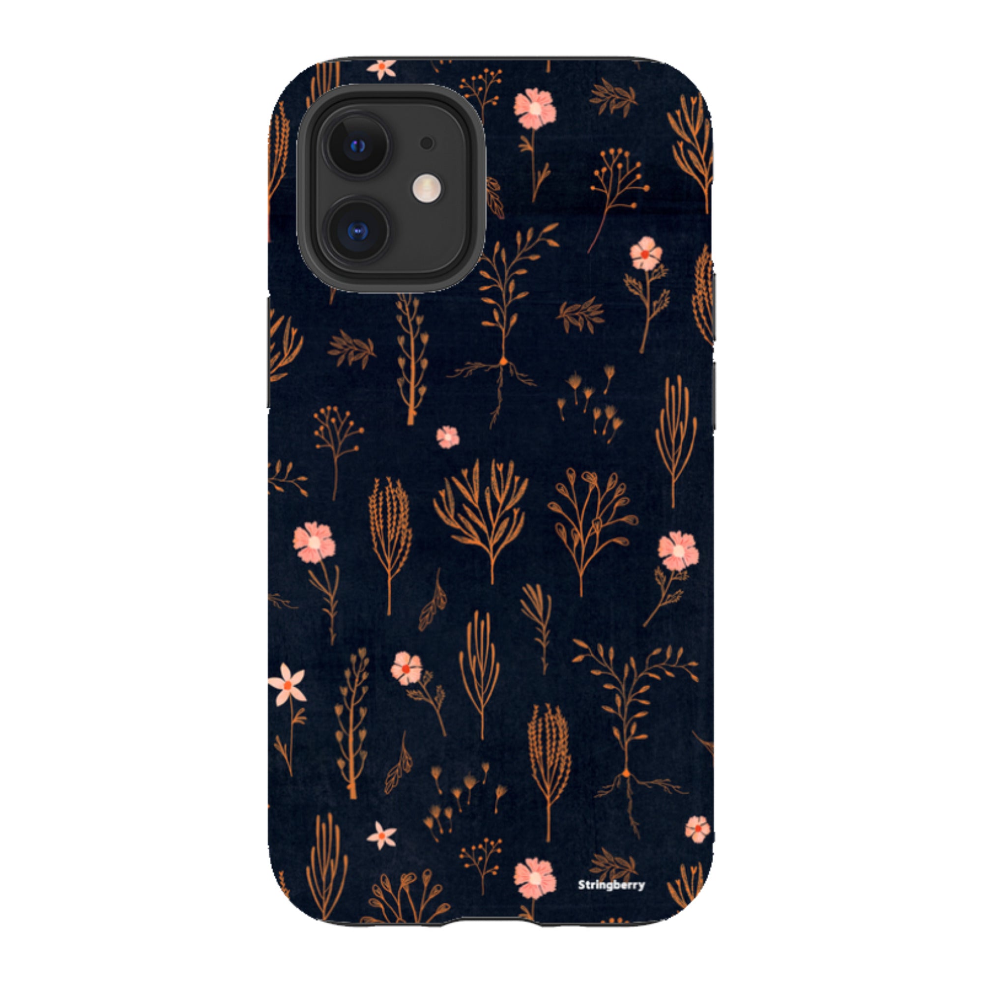 iPhone Tough Case - Floral Light Orange And Pink By Katherine Quinn