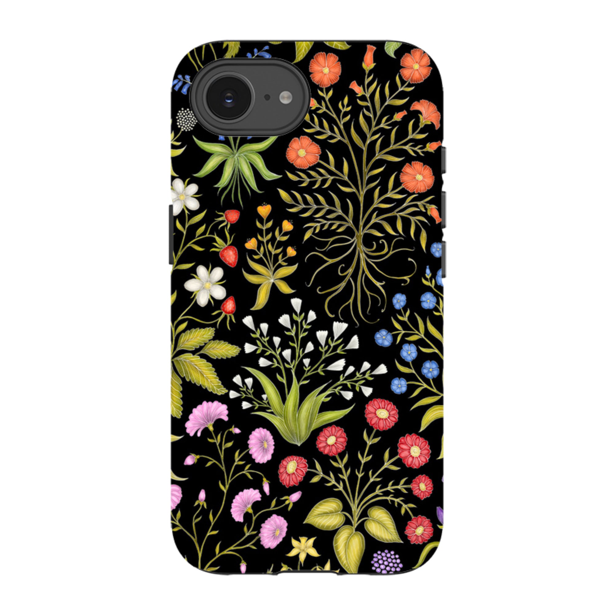 iPhone Tough Case - Fleurs Black By Catherine Rowe