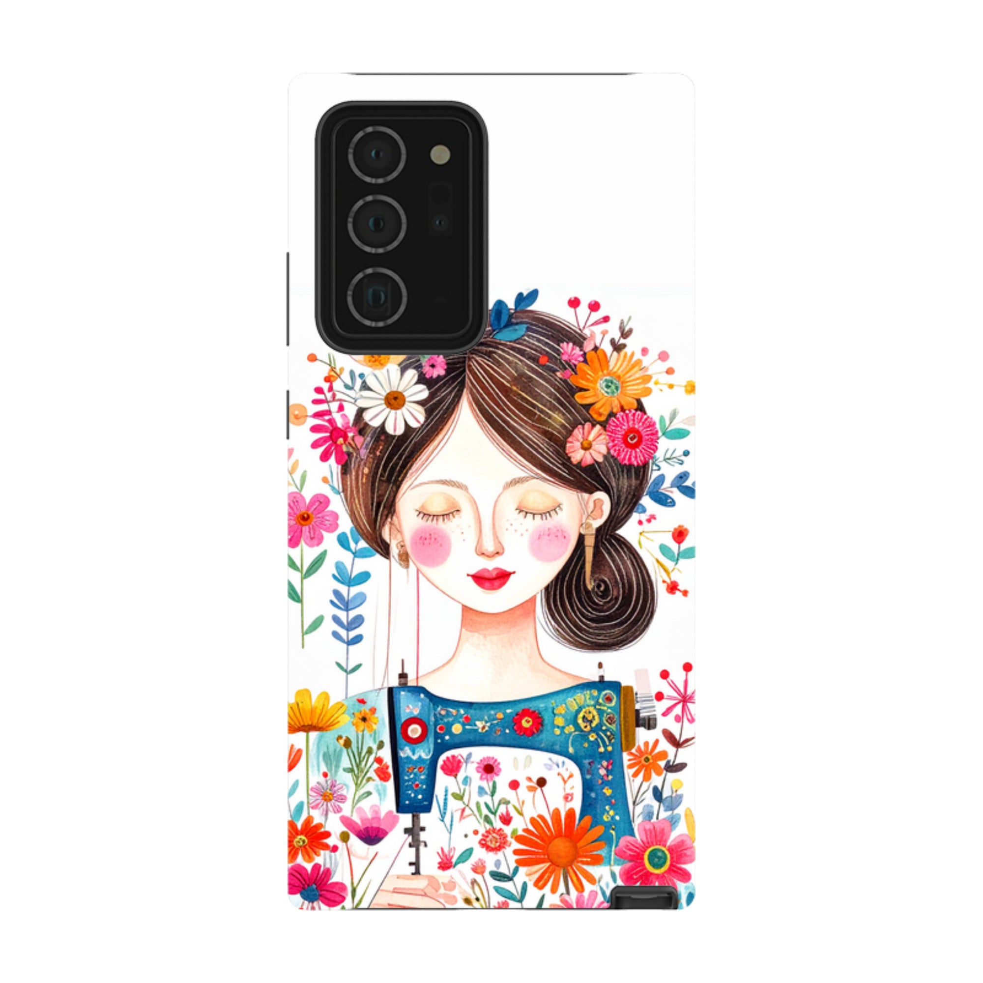 Samsung Tough  Case - Floral Sewing Lady