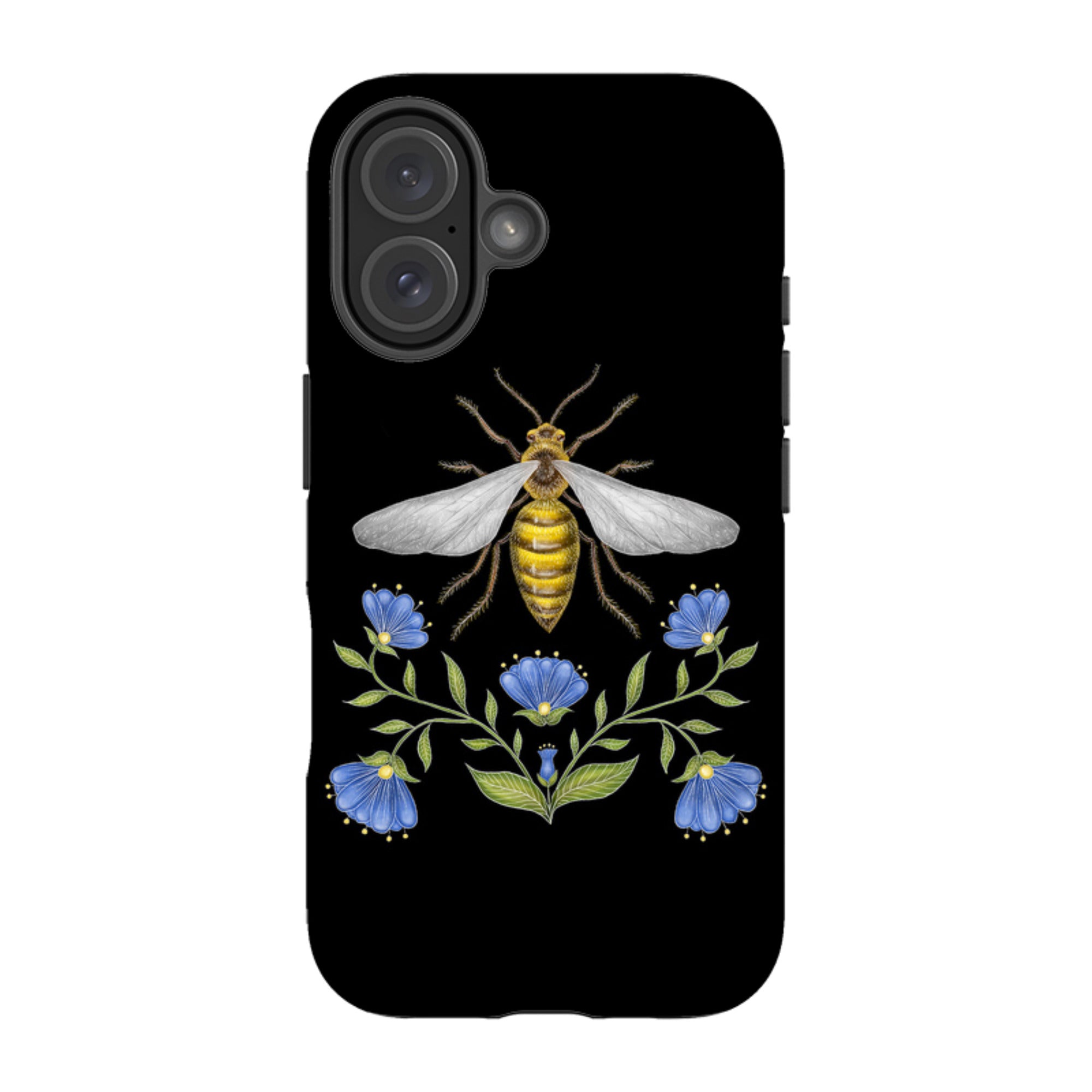 iPhone Tough Case - Wings Of Freedom Black By Catherine Rowe