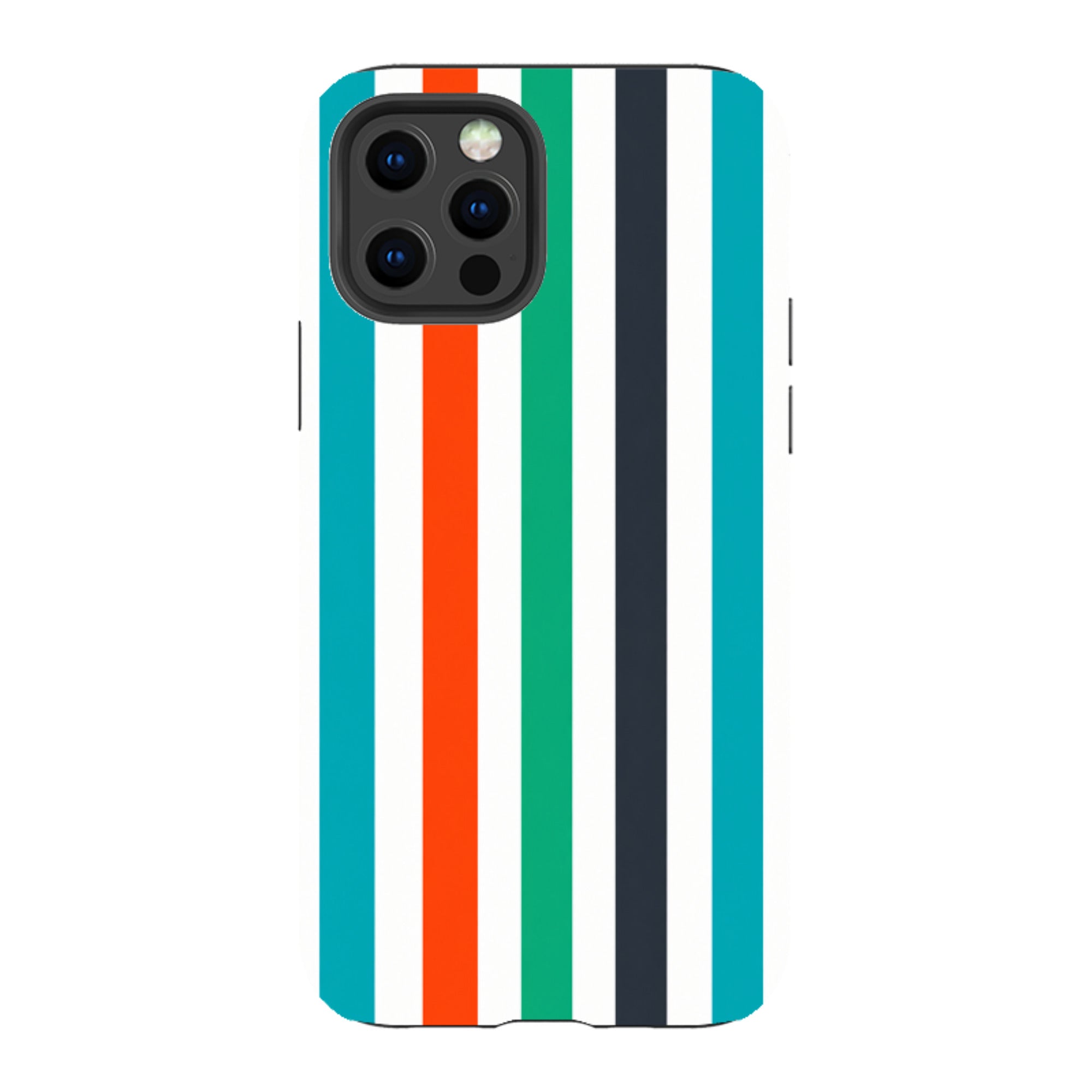 iPhone Tough Case - Orange & Teal Stripe