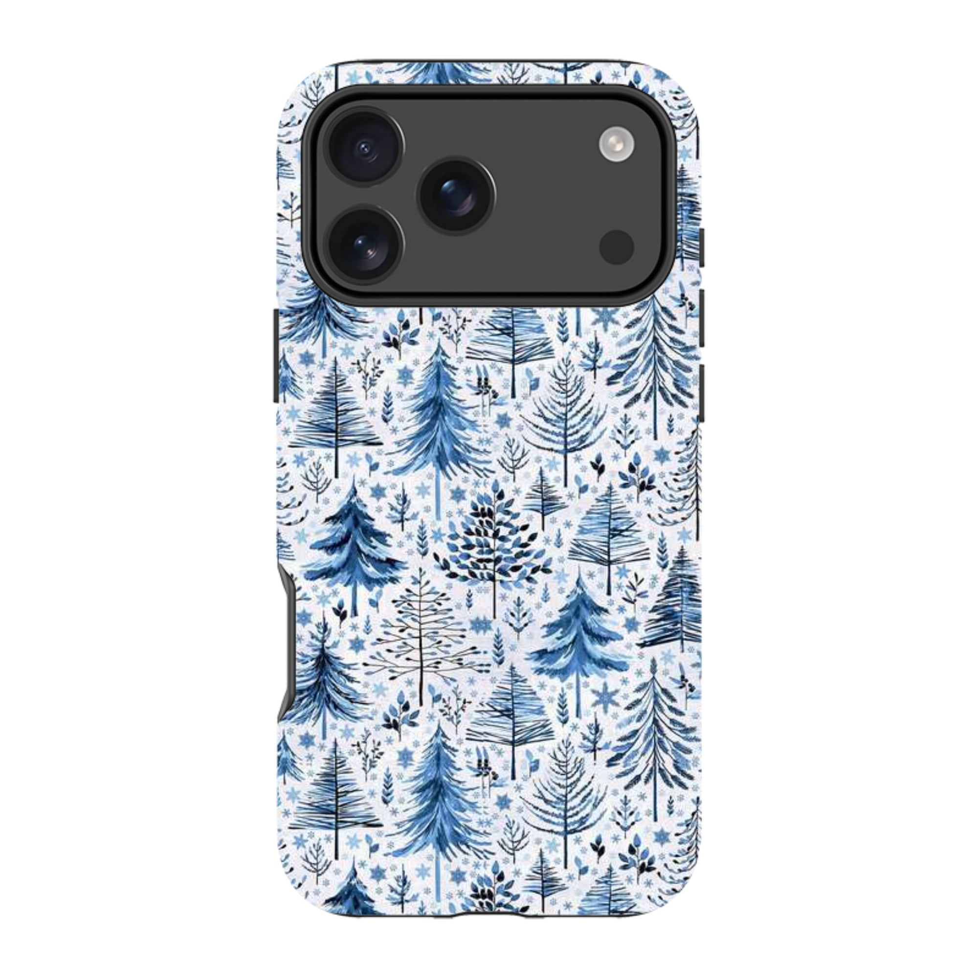 iPhone Tough Case - Blue Xmas Trees By Elisabeth Haager
