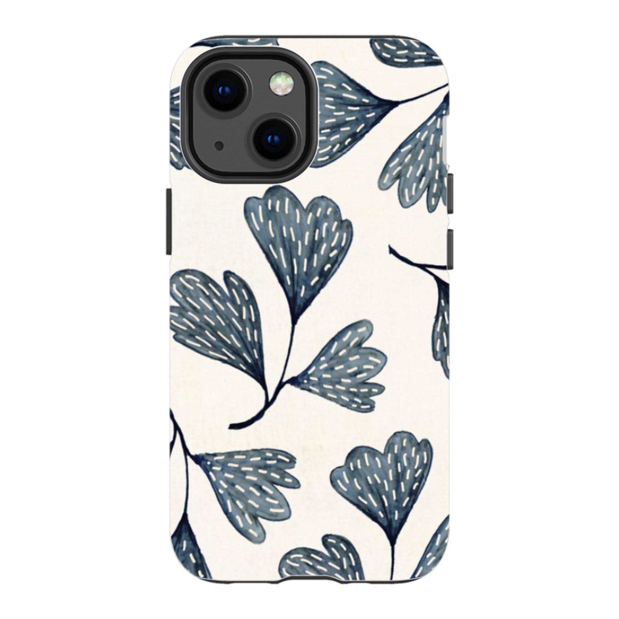 iPhone Tough Case - Indigo Leaves By Katherine Quinn