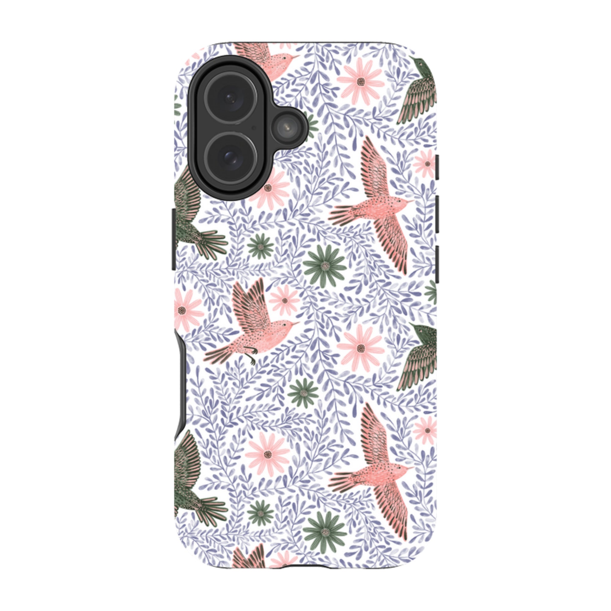 iPhone Tough Case - Bird Pattern Blue By Lee Foster Wilson