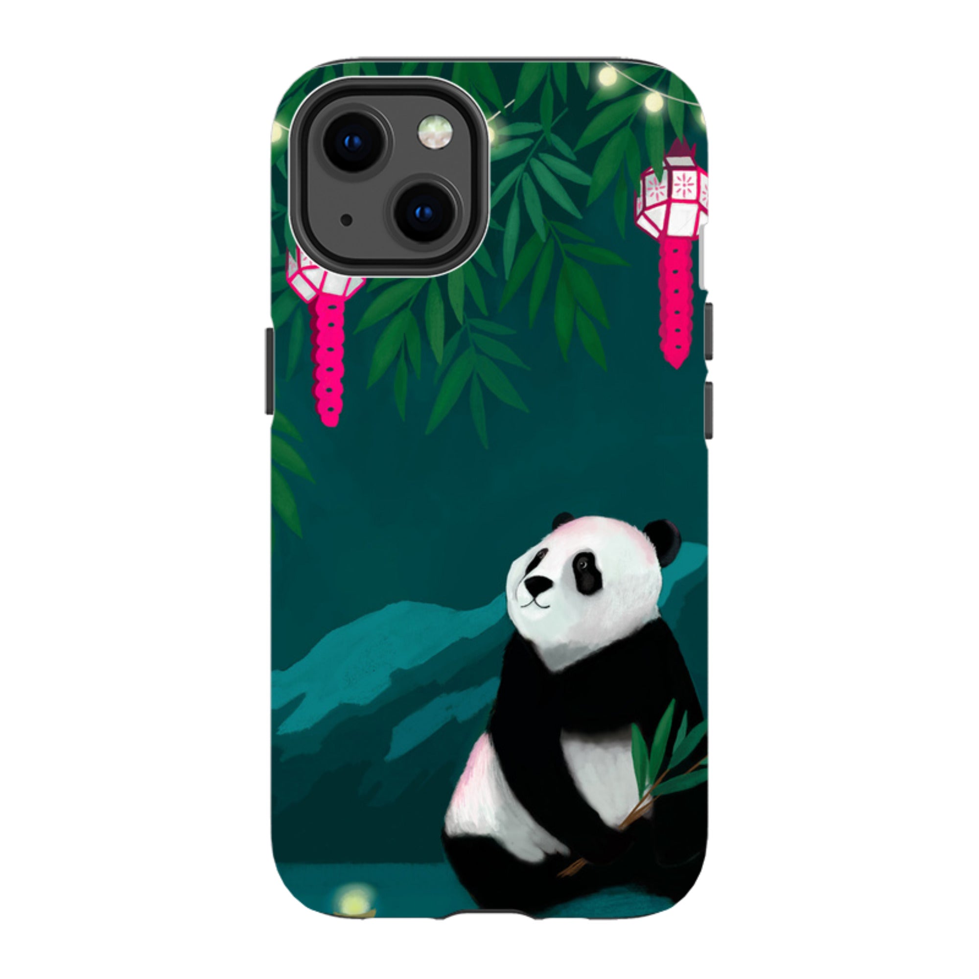 iPhone Tough Case - Panda And Lanterns By Bex Parkin