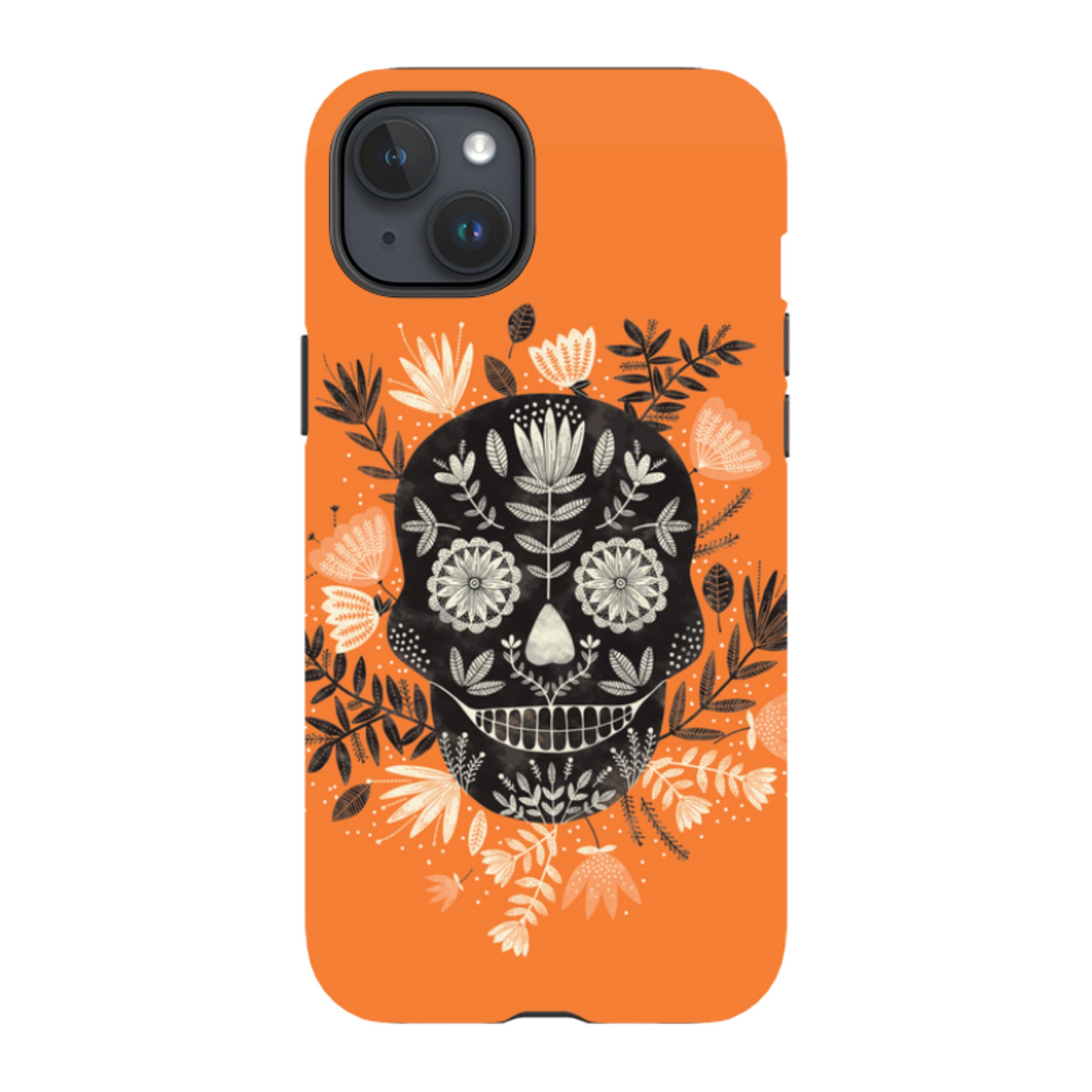 iPhone MagSafe Tough Case -  Sugar Skull Orange By Jade Mosinski