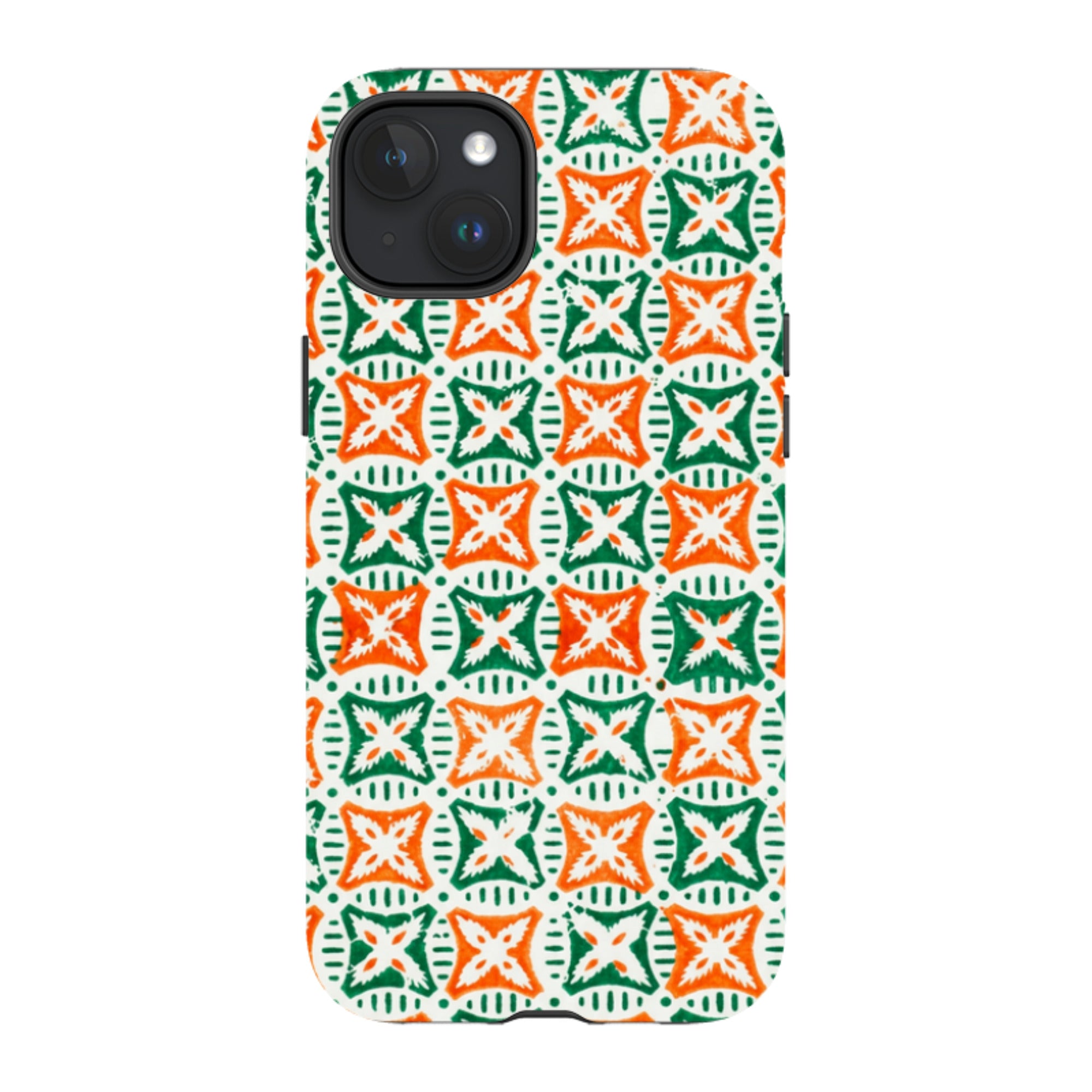 iPhone MagSafe Tough Case - Orange & Green Tile