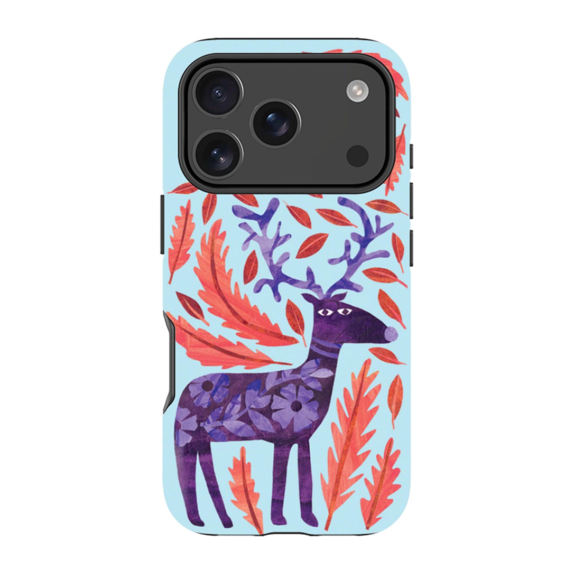 iPhone Tough Case - Purple Reindeer By Tracey English