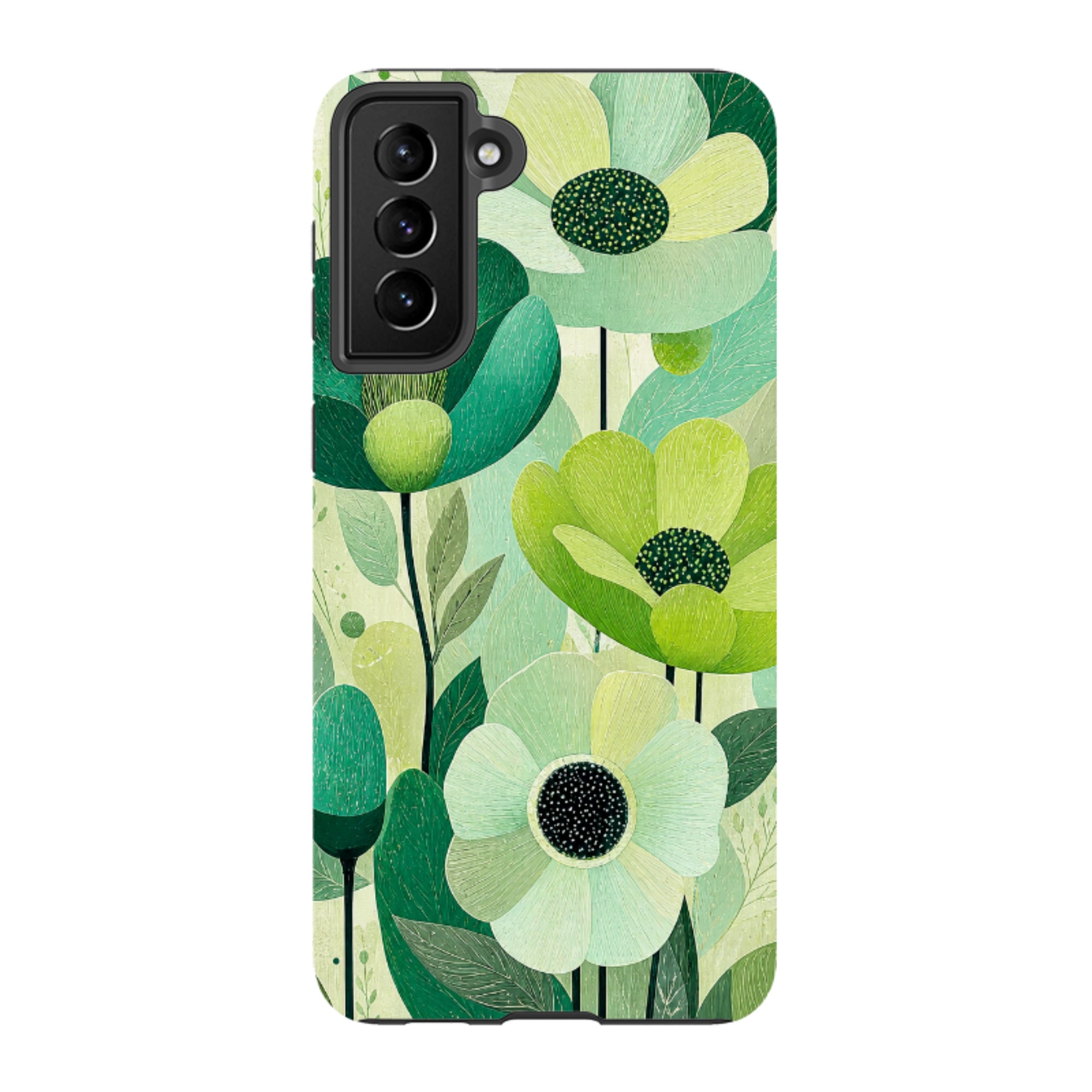 Samsung Tough Case - Mint Woodgrain Floral