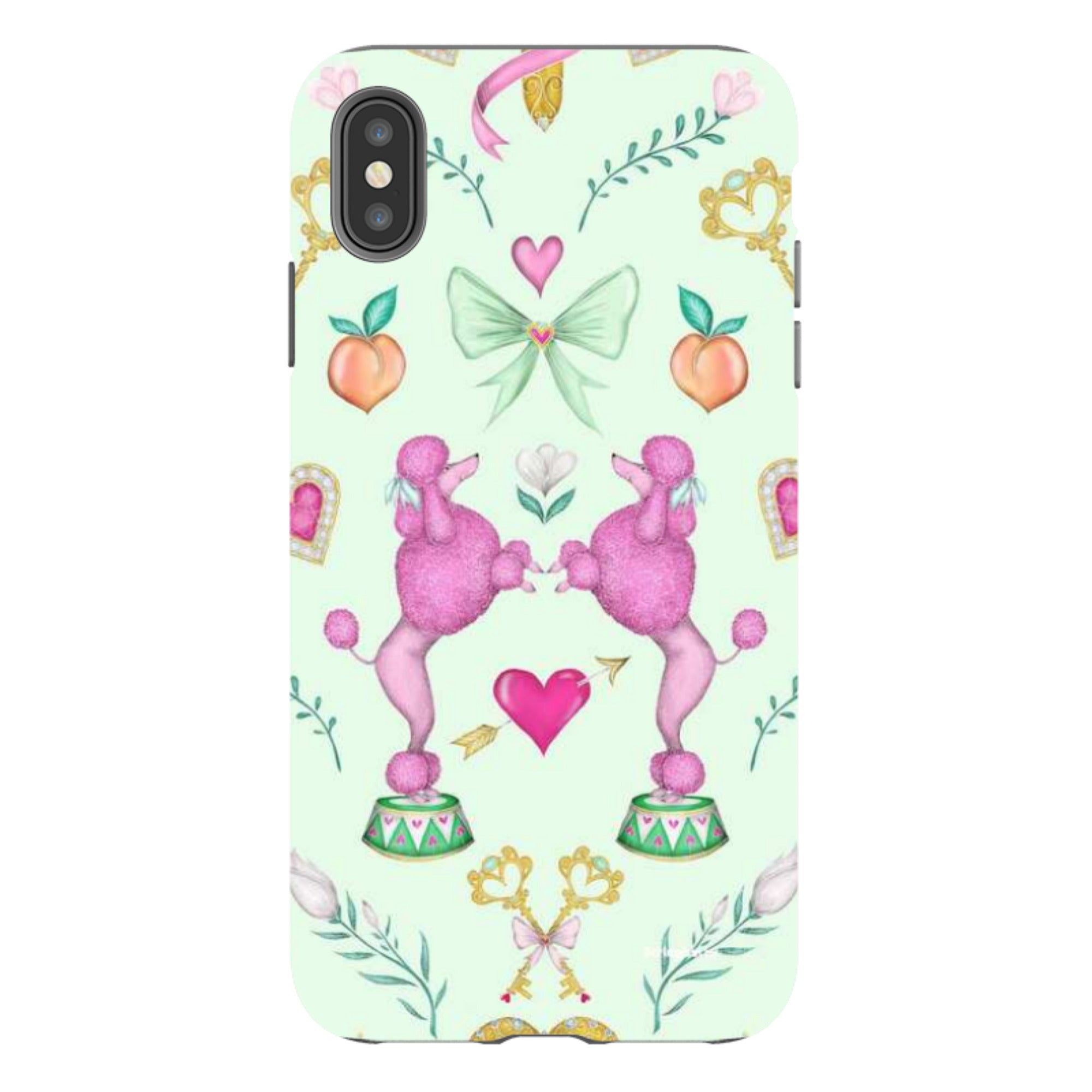 iPhone Tough Case - Pink Poodle Parlour Mint By Catherine Rowe