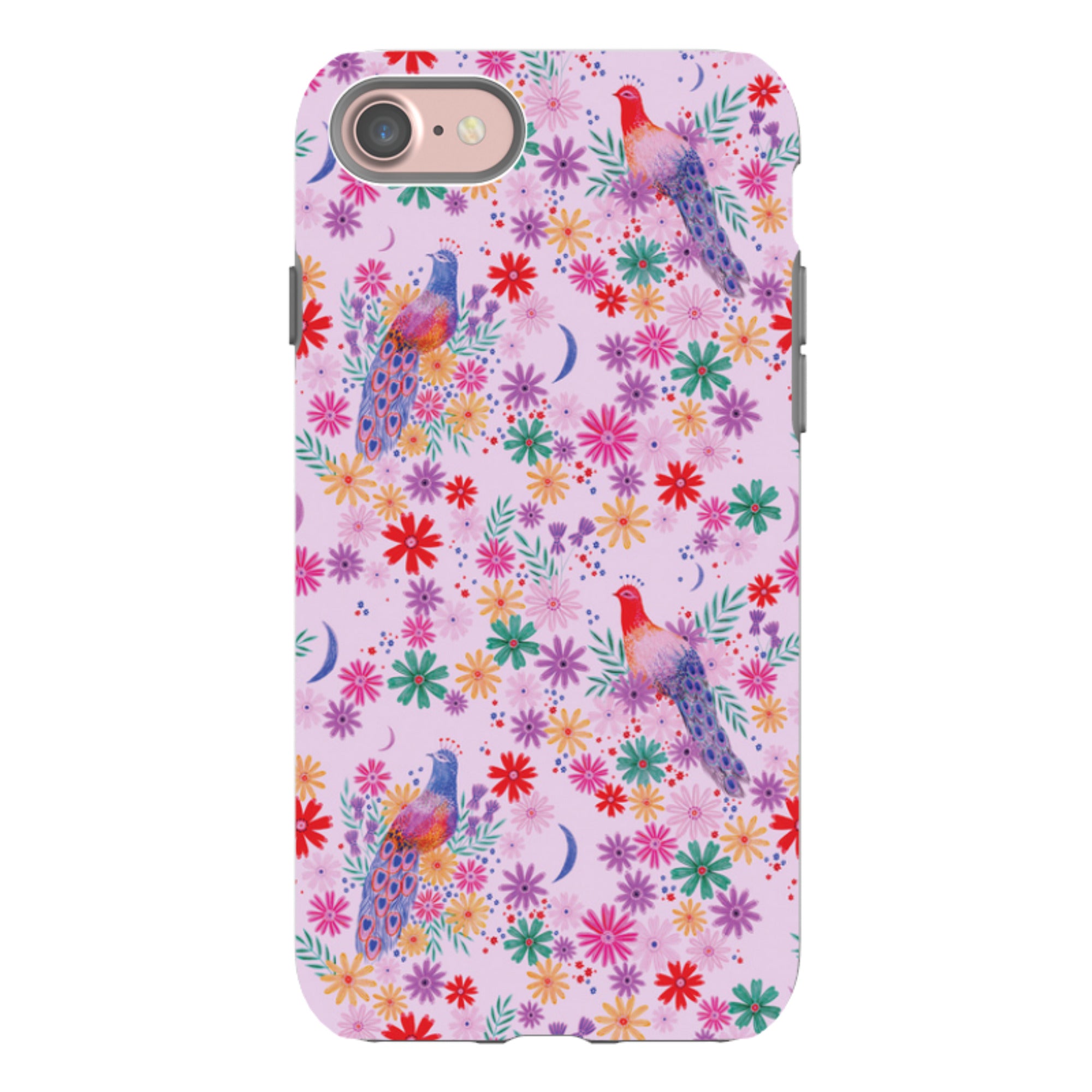 iPhone Tough Case - Peacock Pattern Lilac By Lee Foster Wilson