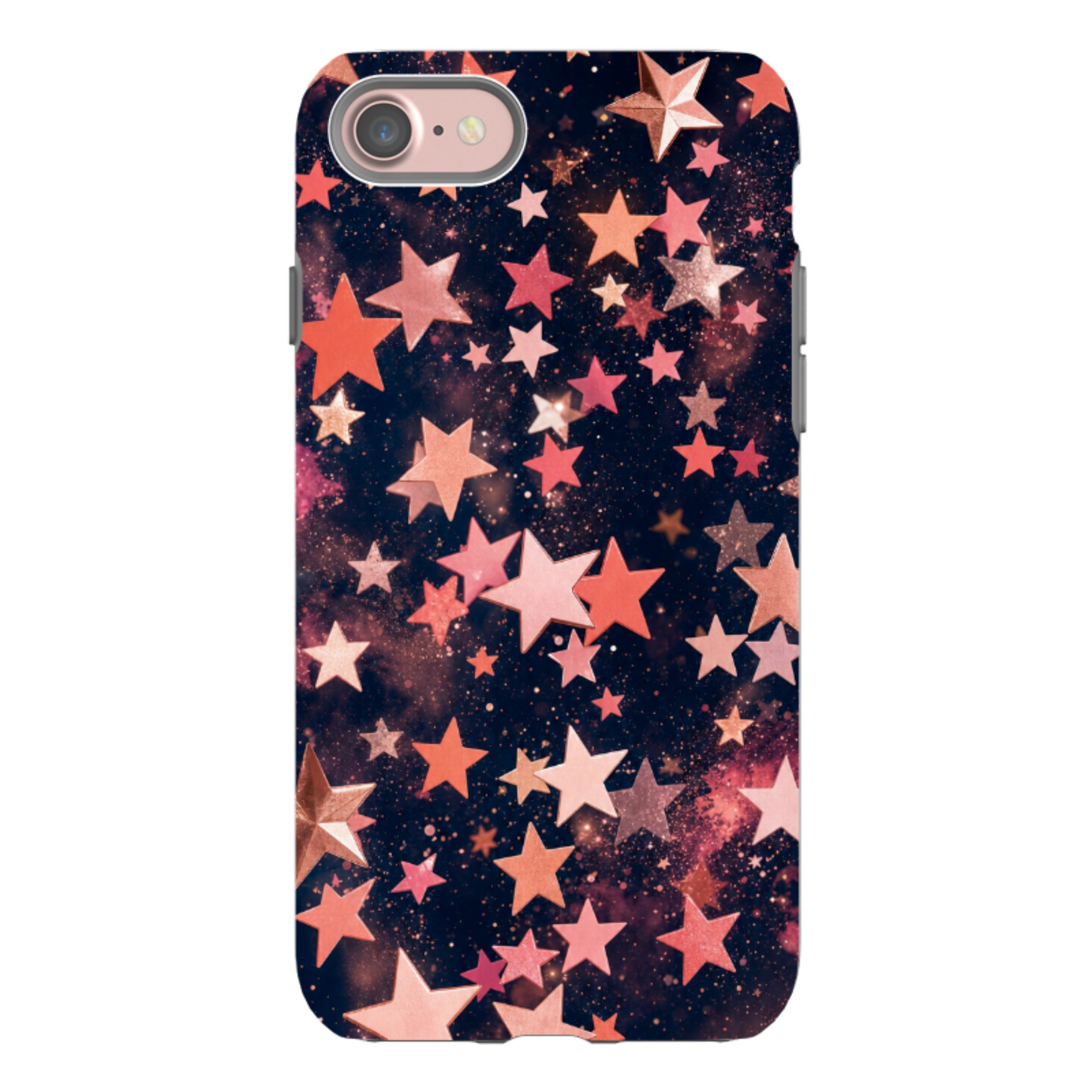 iPhone Tough Case - Rose Gold Galaxy Star