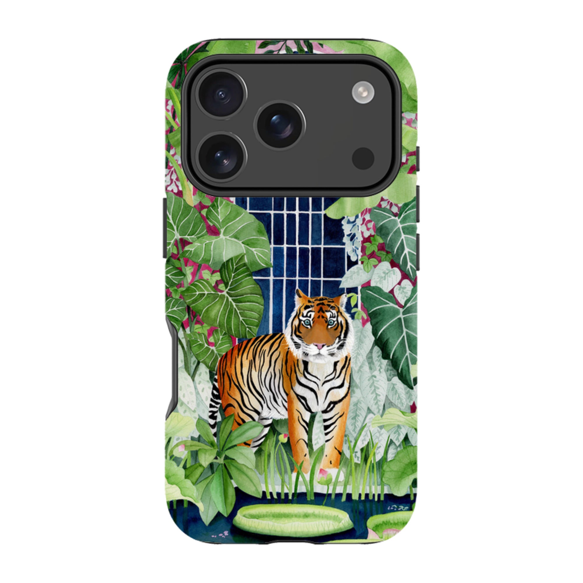 iPhone Tough Case - Green House Tiger By Bex Parkin