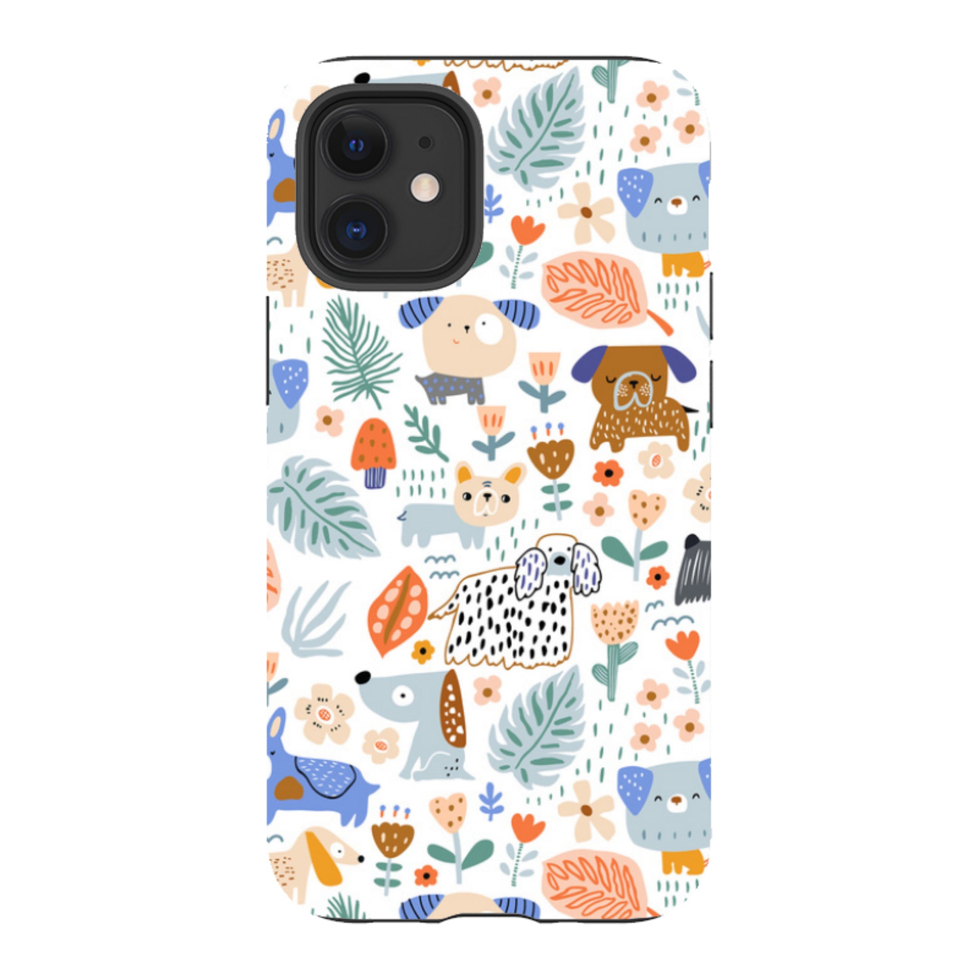 iPhone Tough Case - Dog Floral Pattern