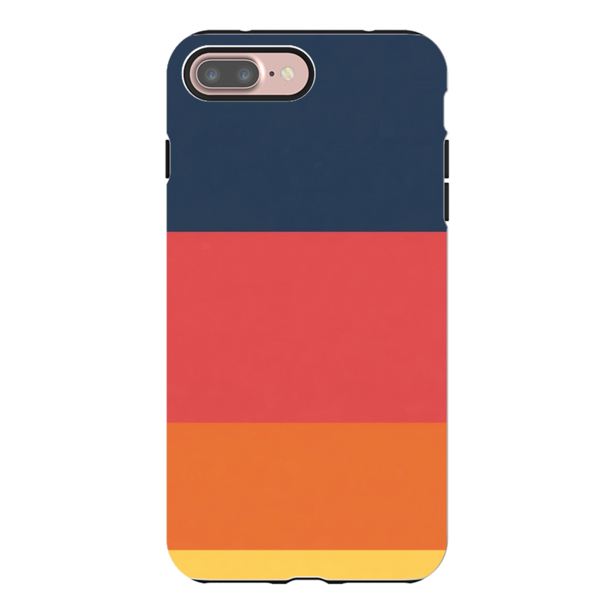 iPhone Tough Case - Navy Blue & Orange Gingham
