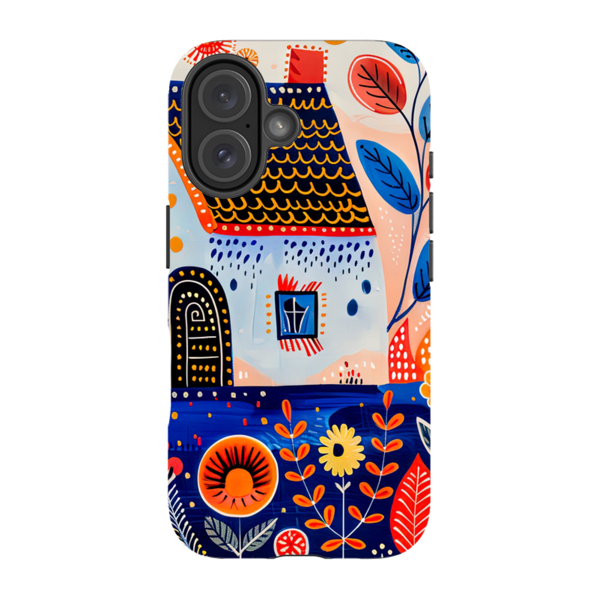 iPhone MagSafe Tough Case - Folk Art House VIII