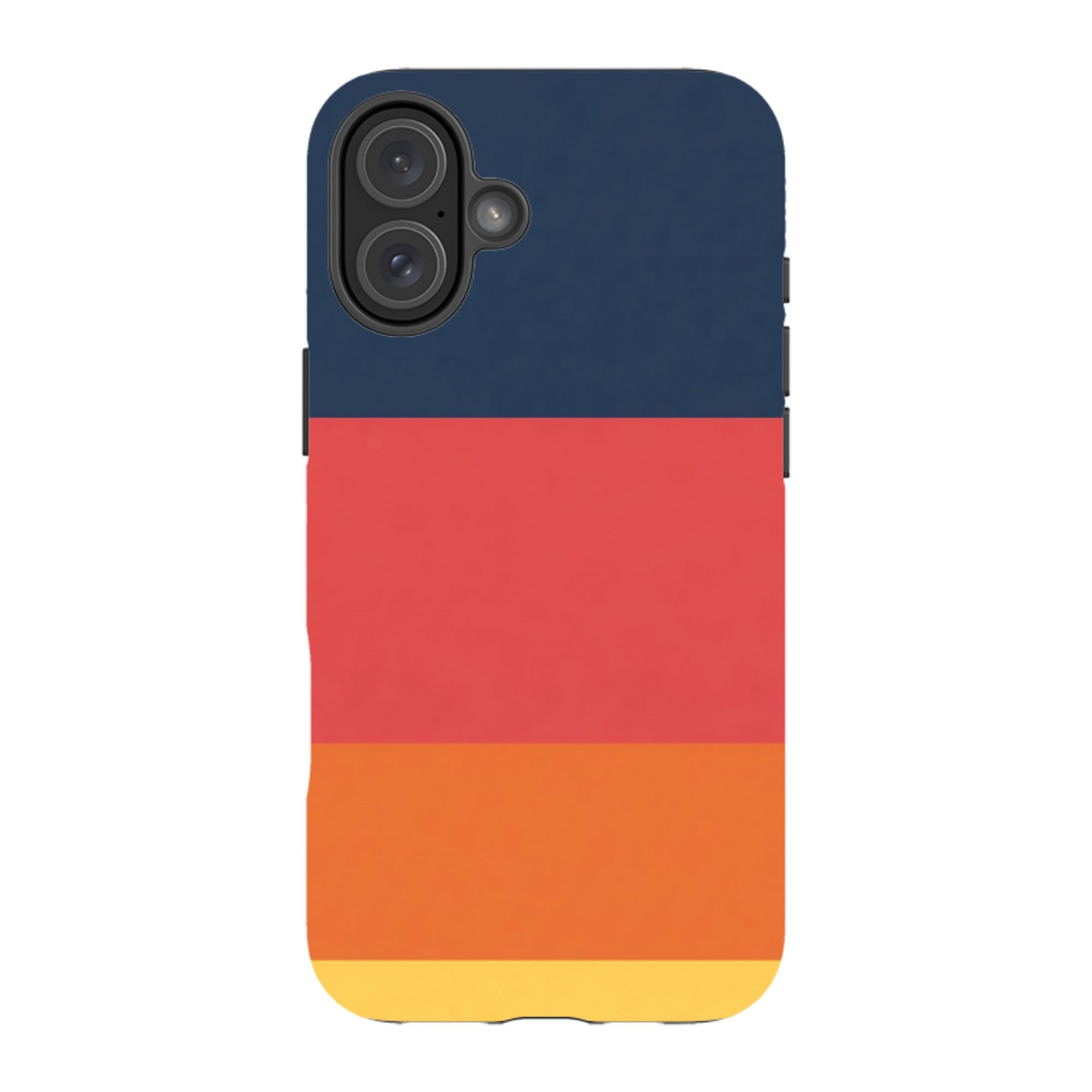 iPhone Tough Case - Navy Blue & Orange Gingham