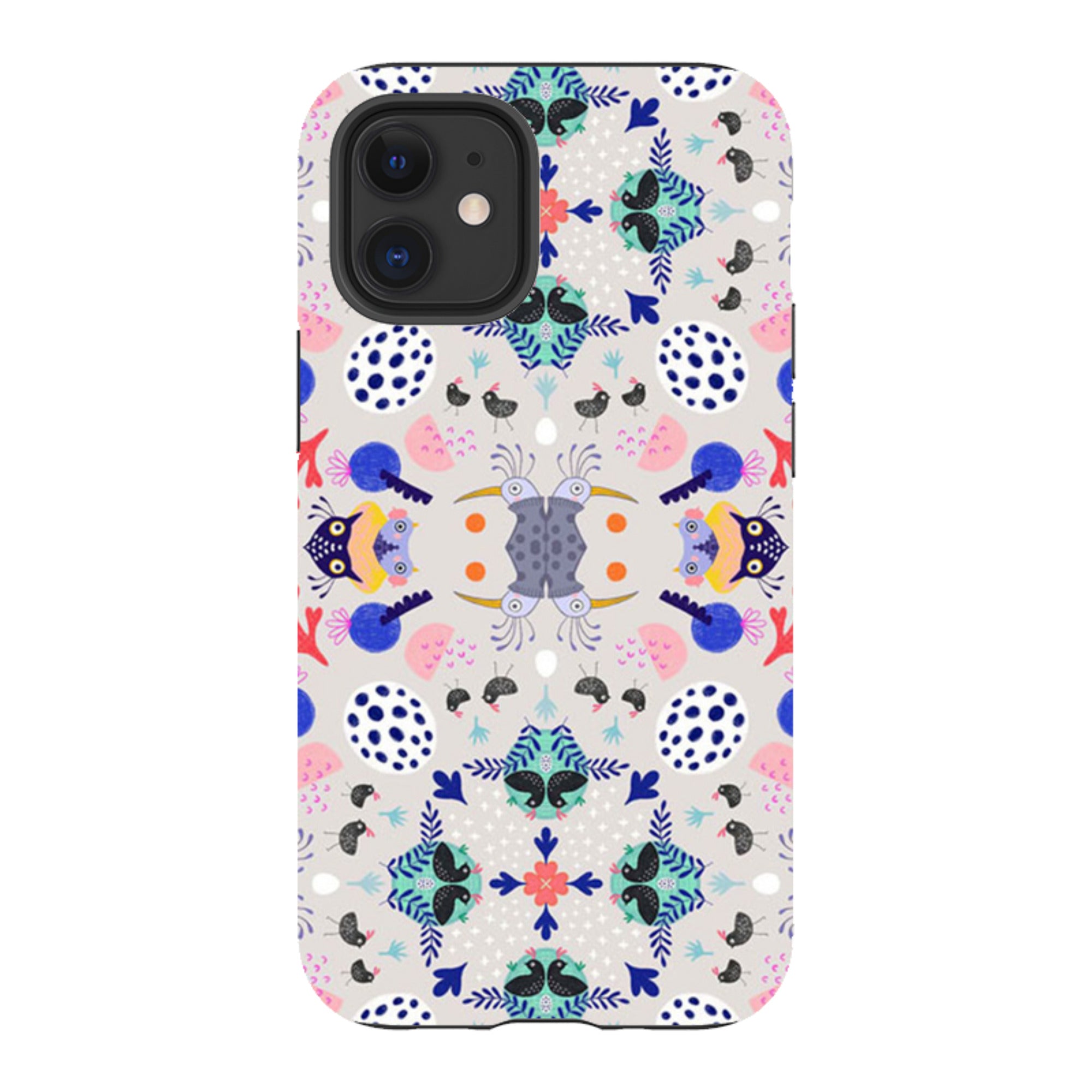 iPhone Tough Case - Crazy Bird Pattern By Mia Underwood
