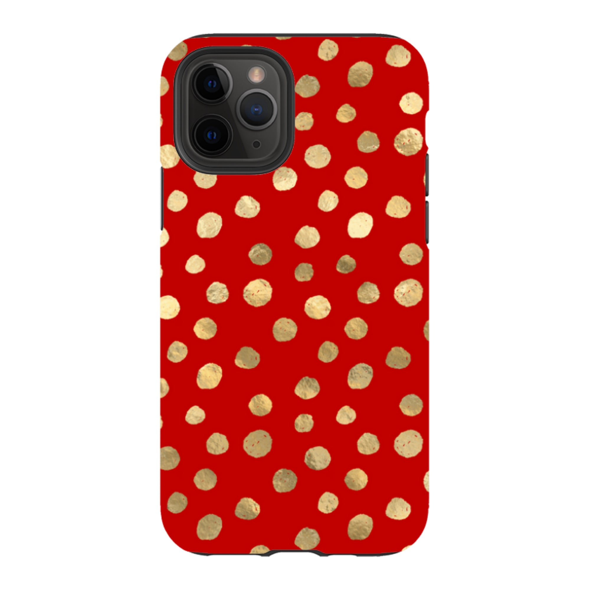 iPhone Tough Case - Burgundy and Gold Stars