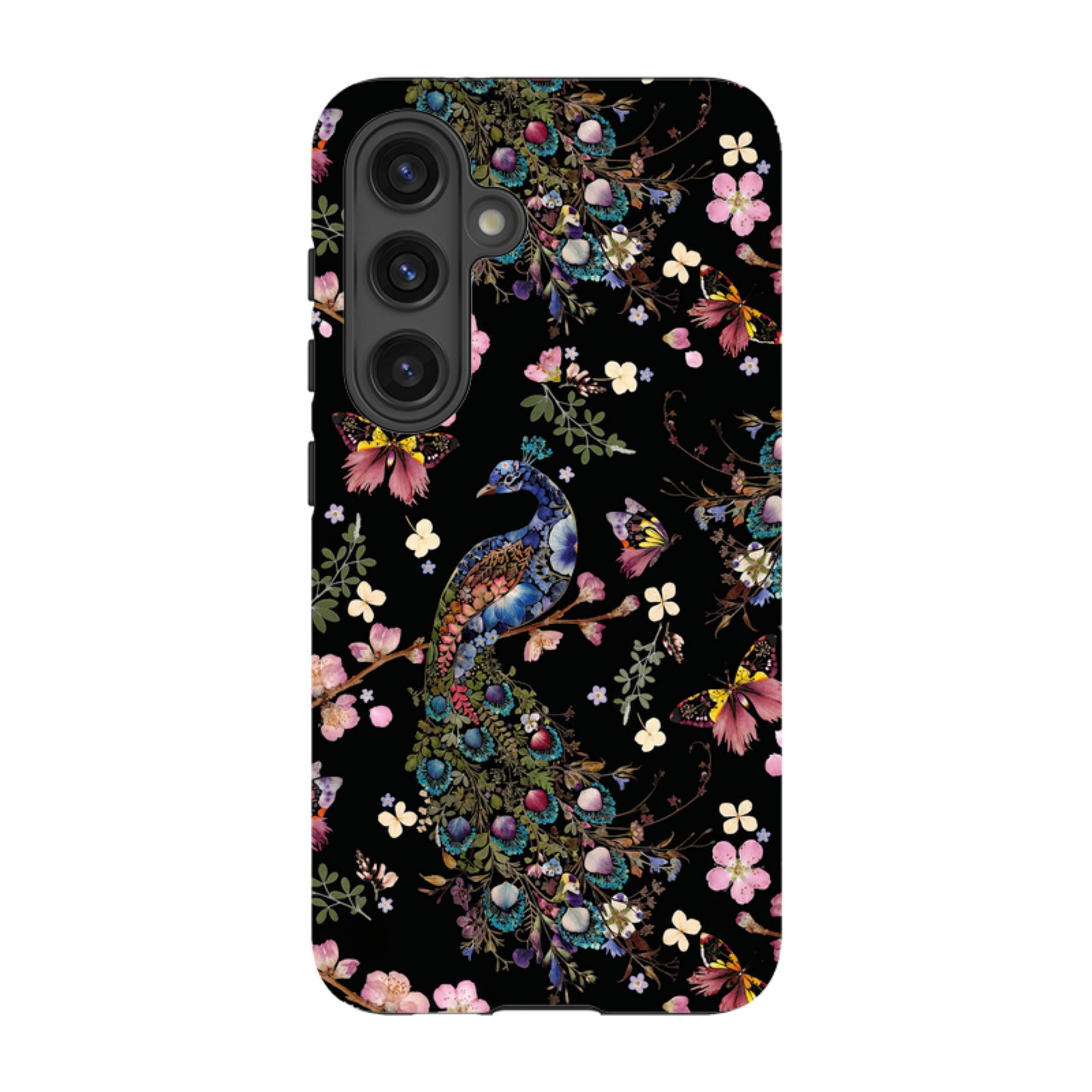 Samsung Tough Case - Peacock and Cherry Blossoms Dark By Helen Ahpornsiri