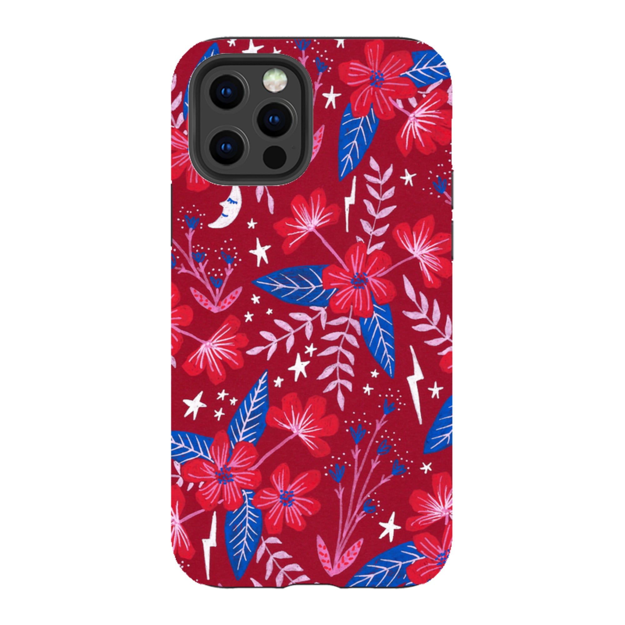 iPhone Tough Case - Red Moon Garden By Lee Foster Wilson