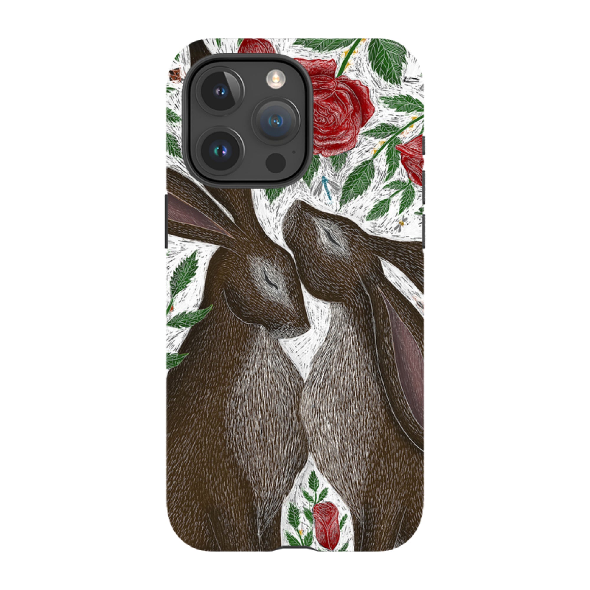 iPhone Tough Case - Hares And Red Roses By Catherine Rowe