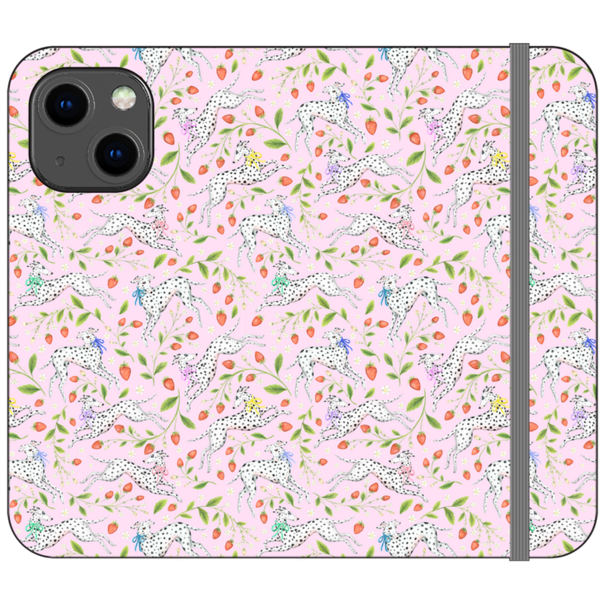 Spots and Strawbs Wallet Case By Catherine Rowe