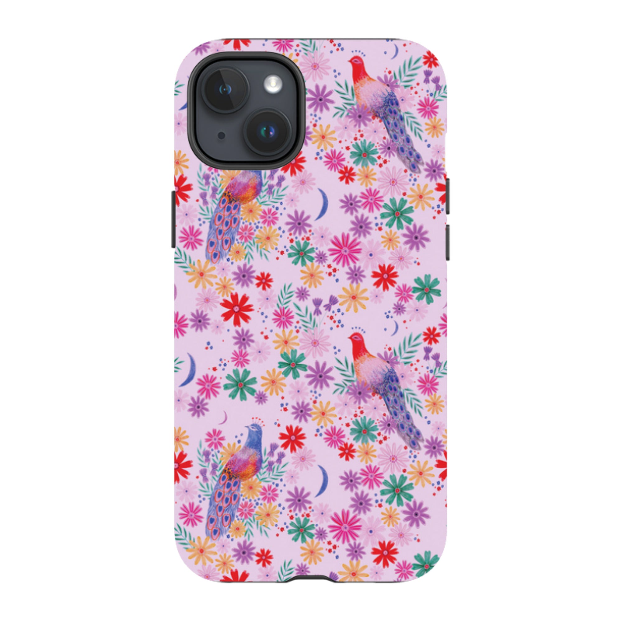 iPhone Tough Case - Peacock Pattern Lilac By Lee Foster Wilson