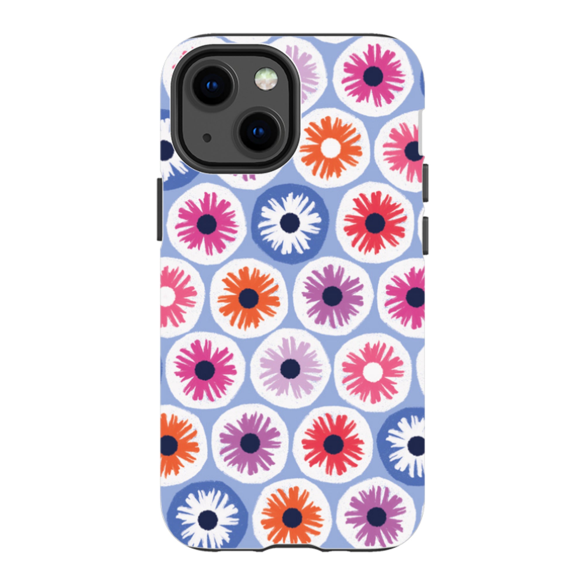 iPhone Tough Case - Penny Flowers Light Blue By Ali Brookes