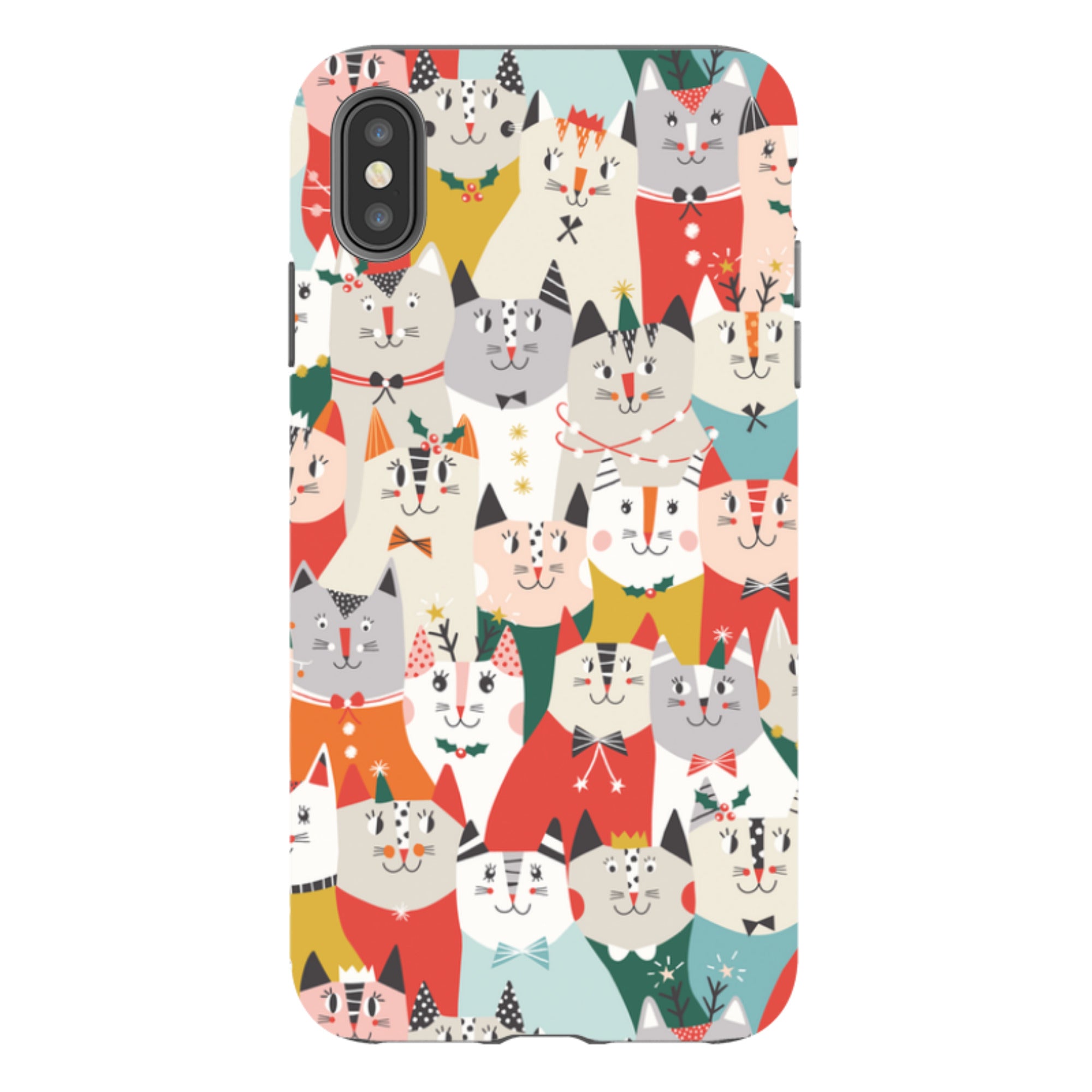 iPhone Tough Case - Christmas Cats By Ali Brookes