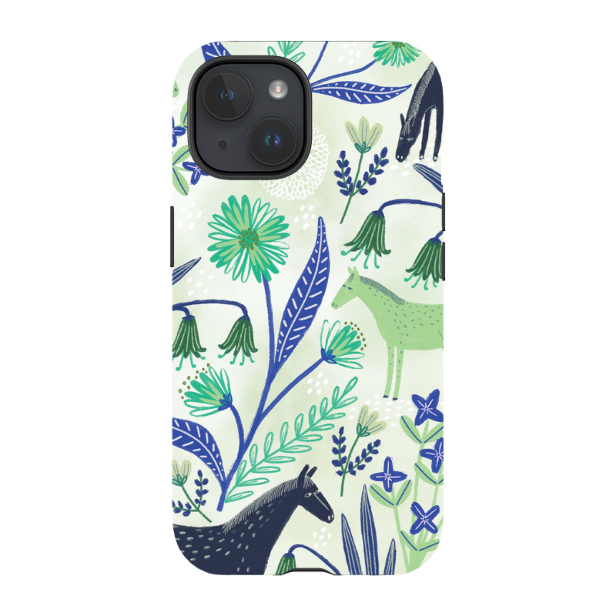 iPhone Tough Case - Wild Ponies Green By Lee Foster Wilson