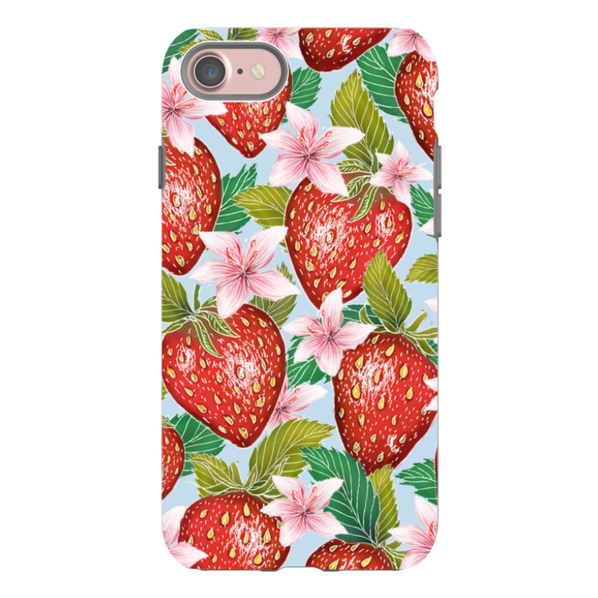 iPhone Tough Case - Blue Strawberries By Catherine Rowe