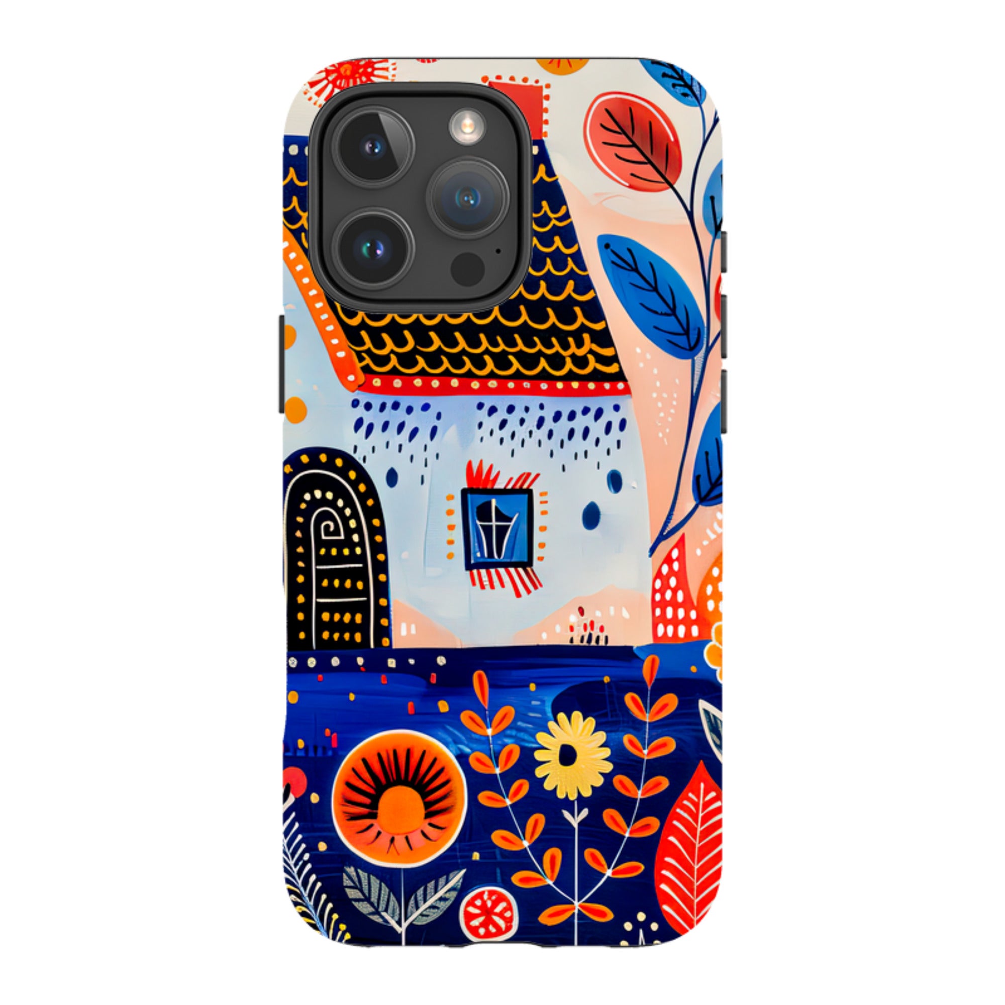 iPhone MagSafe Tough Case - Folk Art House VIII