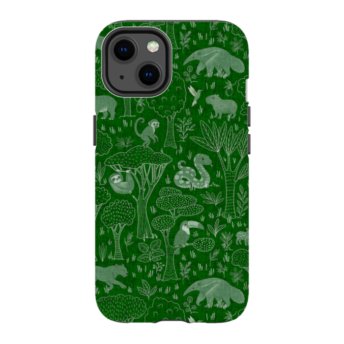 iPhone Tough Case - Tropical Jungle Animals green By Katherine Quinn
