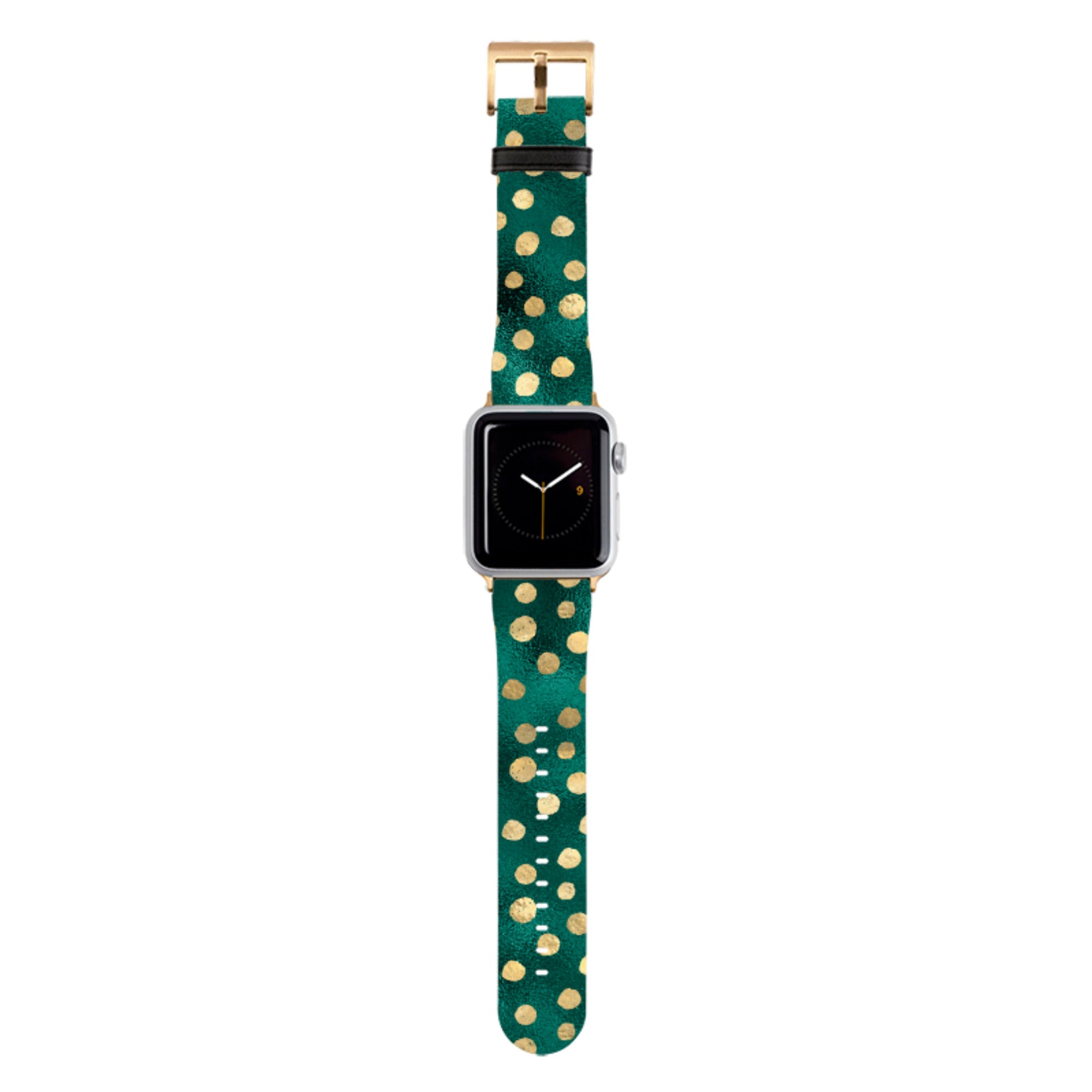Forest and Gold Dots Apple Watch Strap