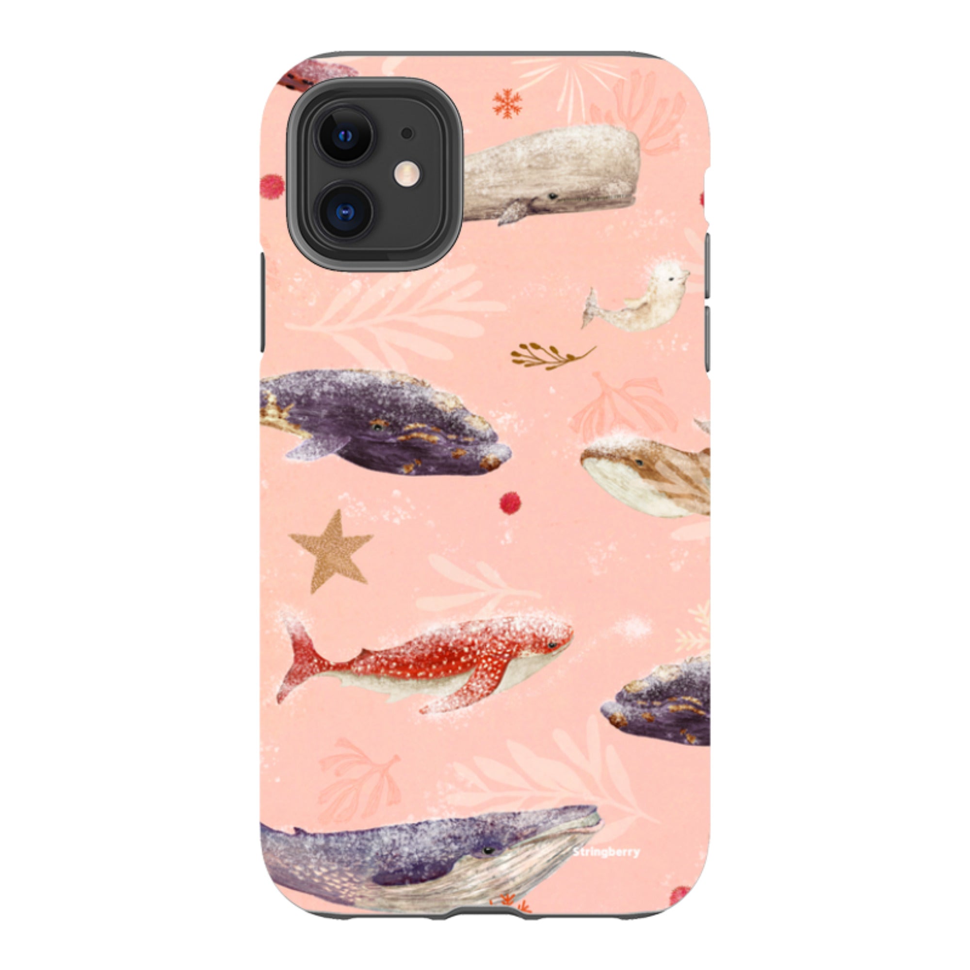 iPhone Tough Case - Sugar Plum Whales By Katherine Quinn
