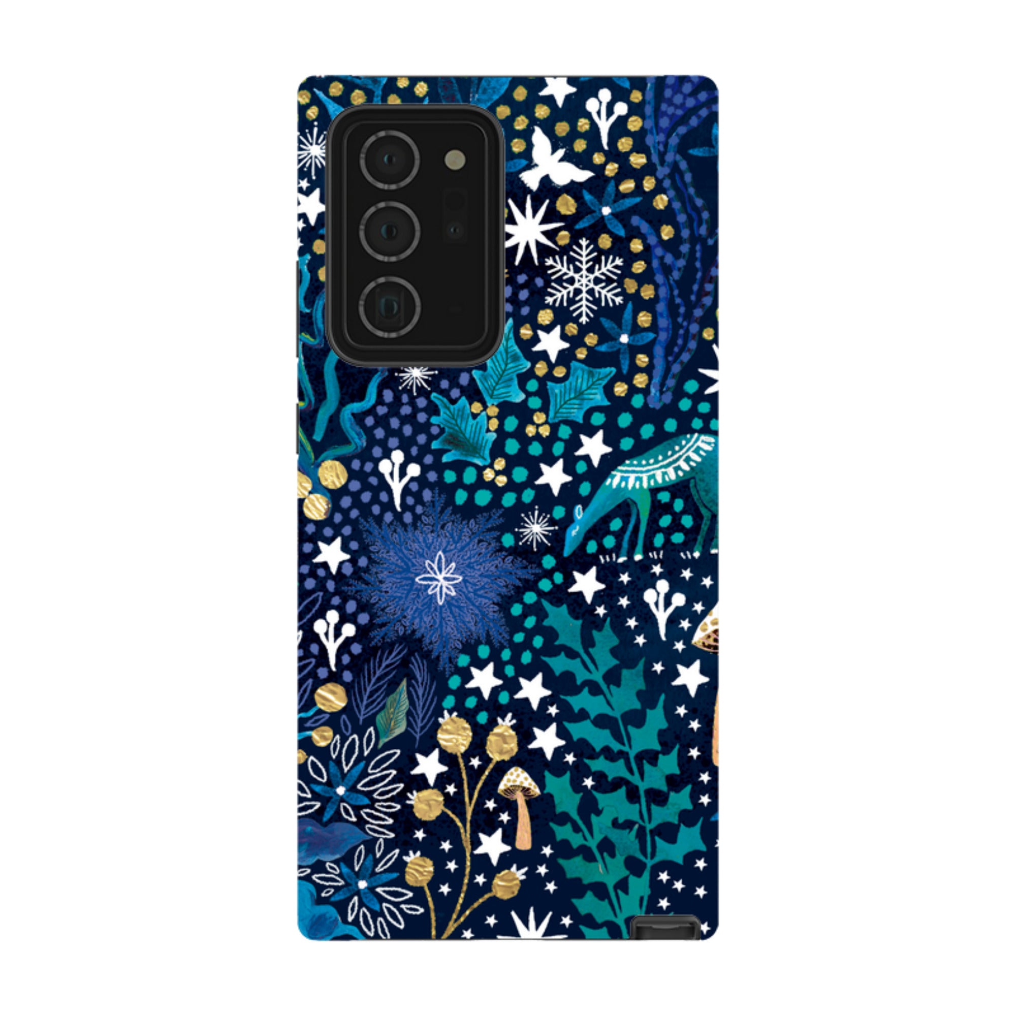 Samsung Tough Case - Winter Flowers Teal By Emma Frances Grant