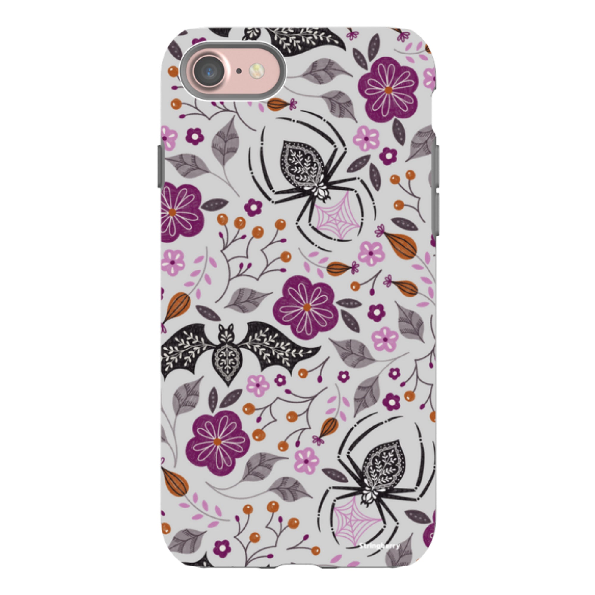 iPhone Tough Case - SpiderBat Grey By Jenny Zemanek