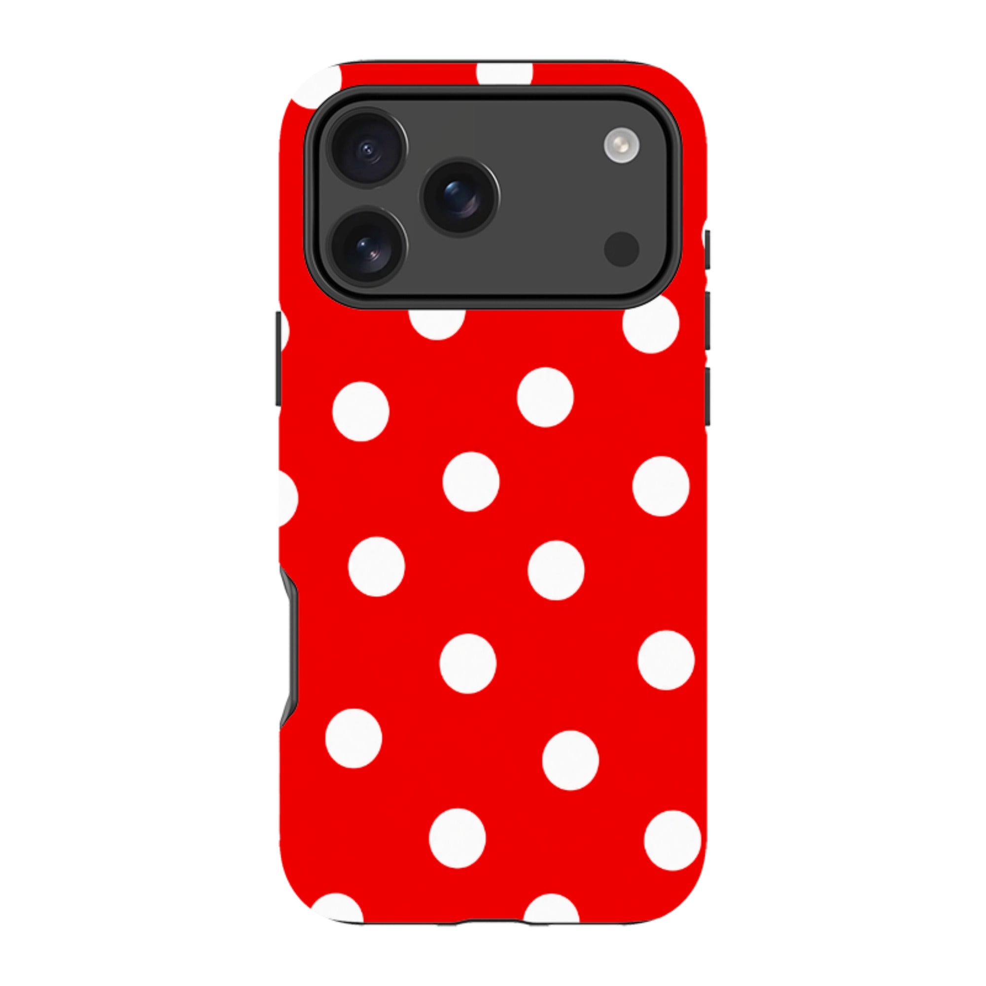 iPhone Tough Case - Red & White Polka Dot