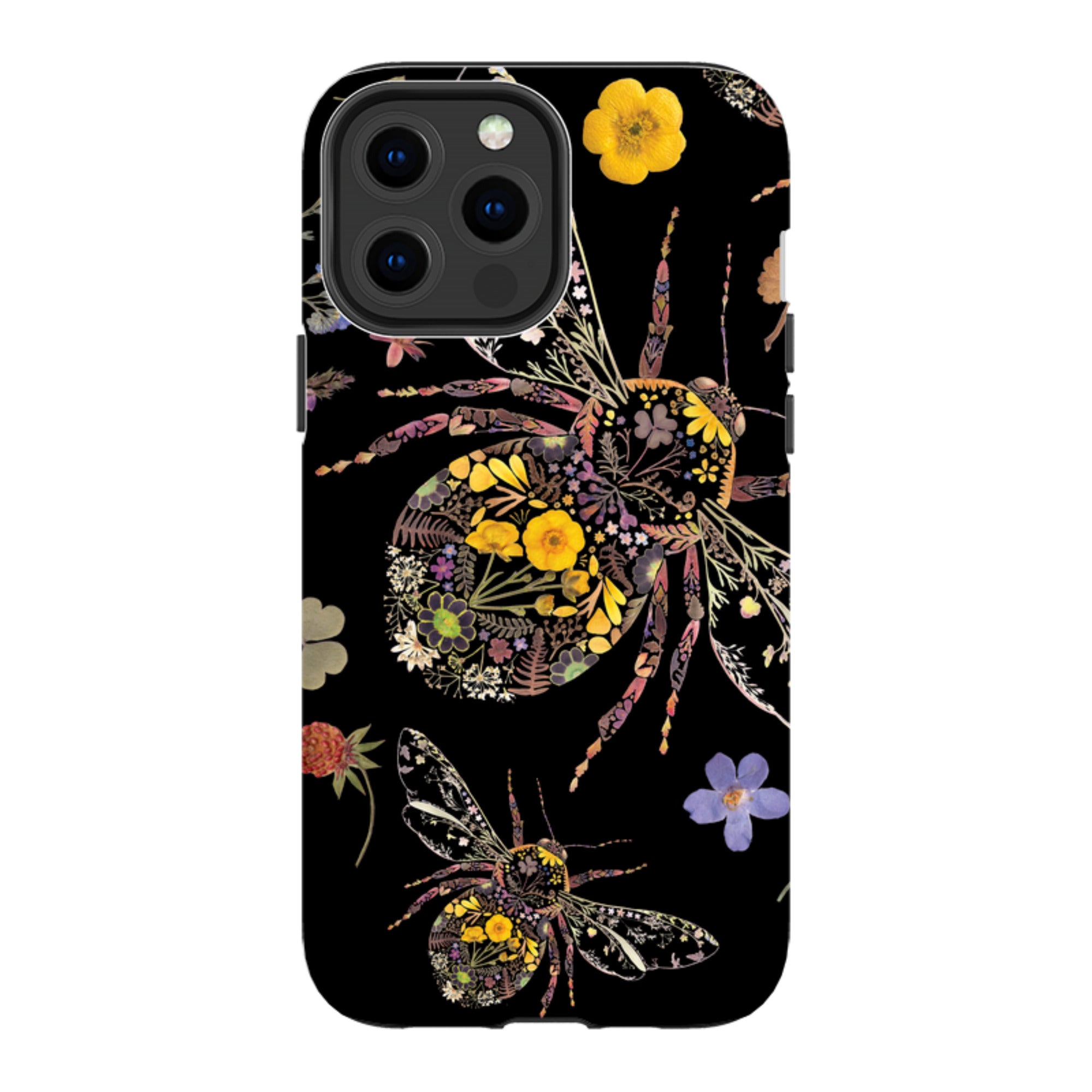 iPhone Tough Case - Floral Bumble Bees By Helen Ahpornsiri