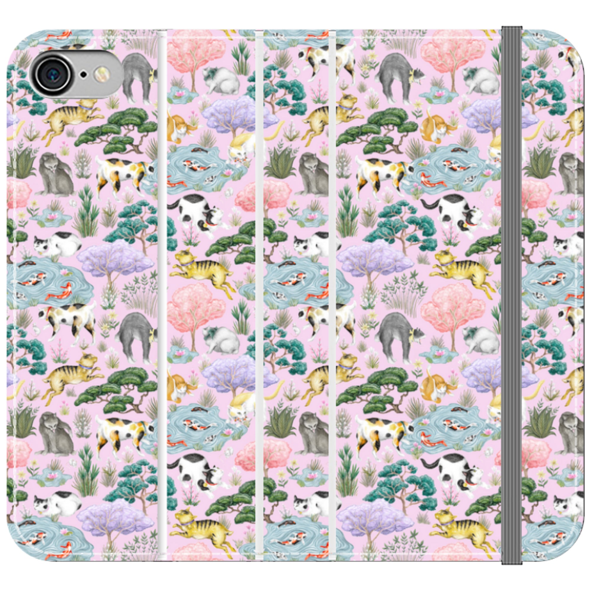 Cat Garden Wallet Case By Catherine Rowe