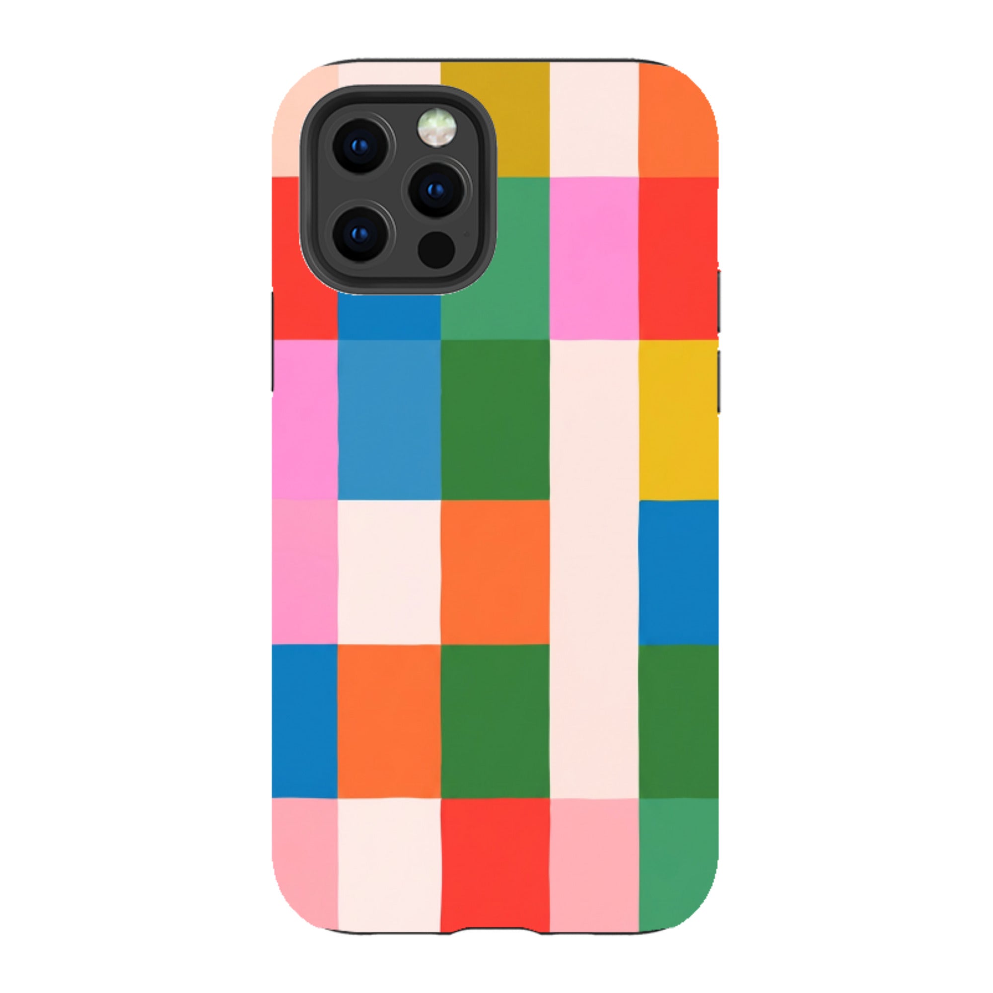 iPhone Tough Case - Multicolour Patchwork plaid