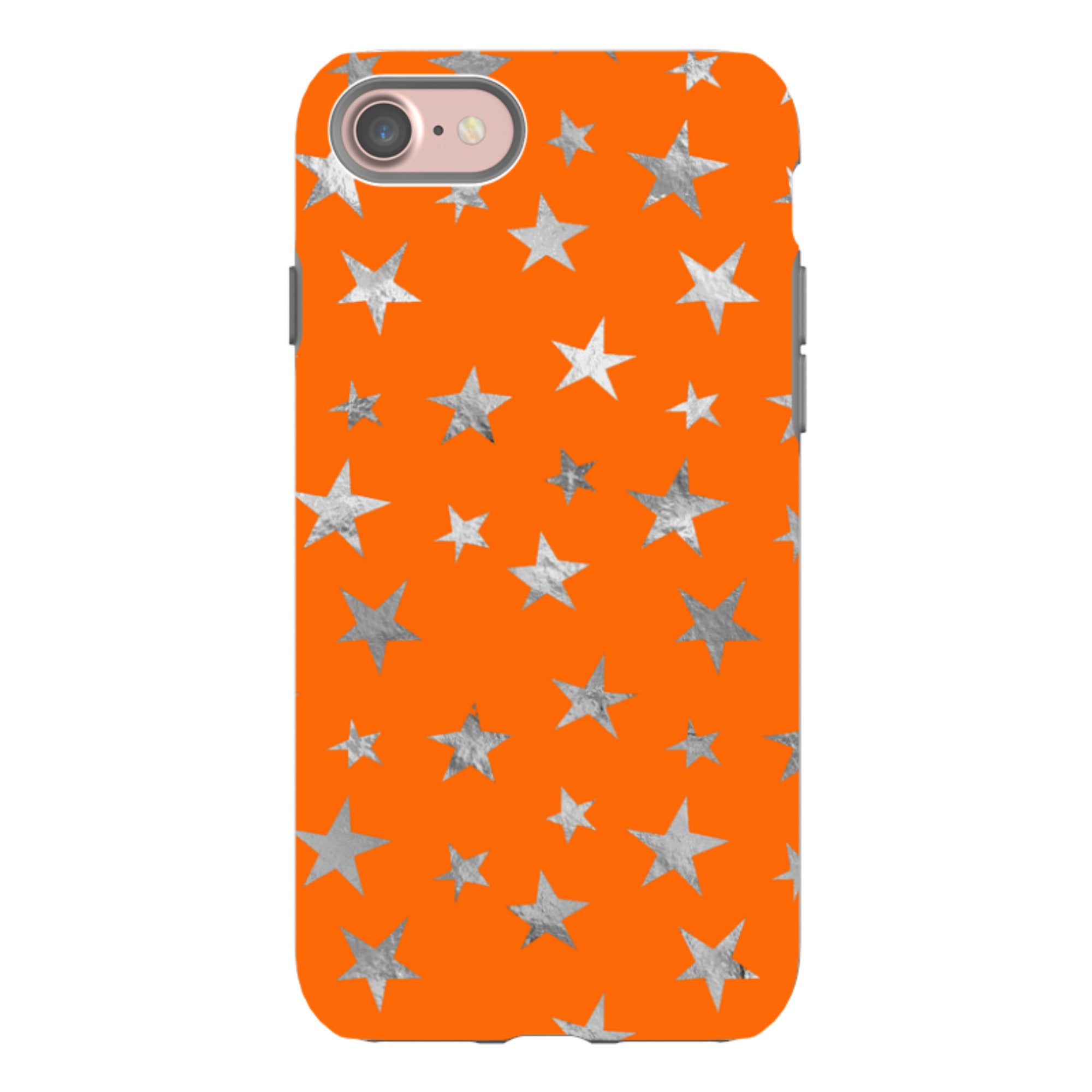 iPhone Tough Case - Orange and Silver Stars