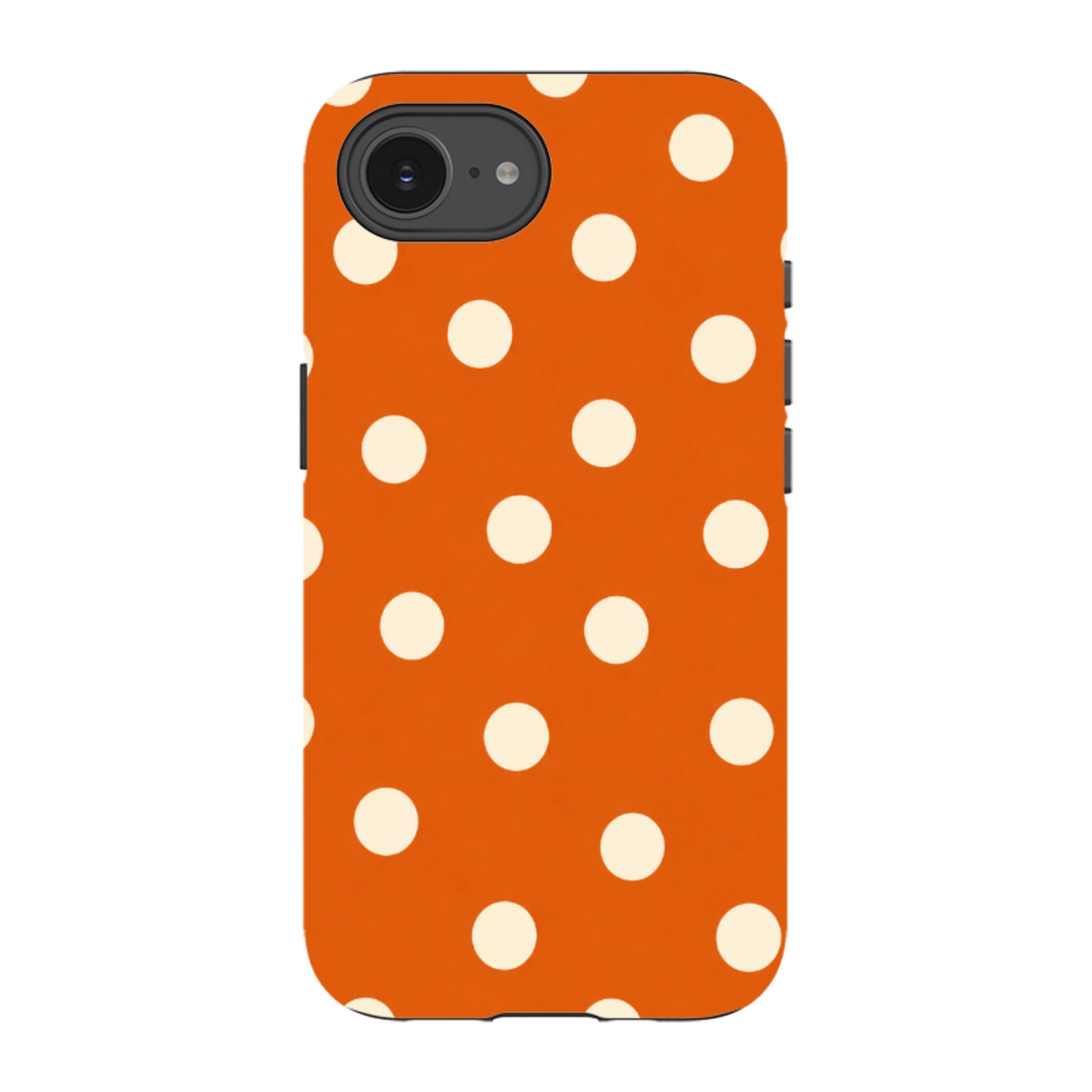 iPhone Tough Case - Orange & Cream Polka Dot
