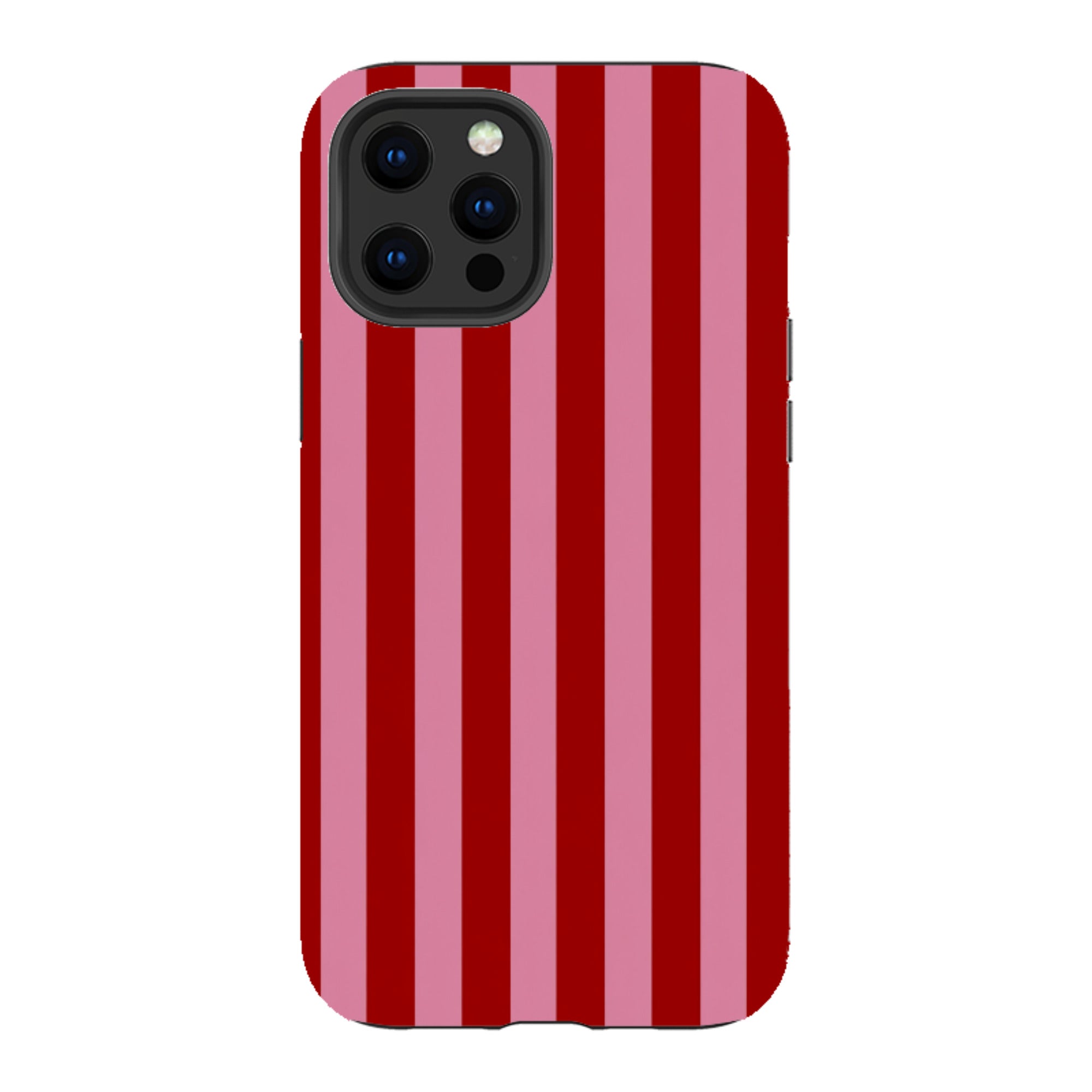 iPhone Tough Case - Burgundy & Pink Stripe