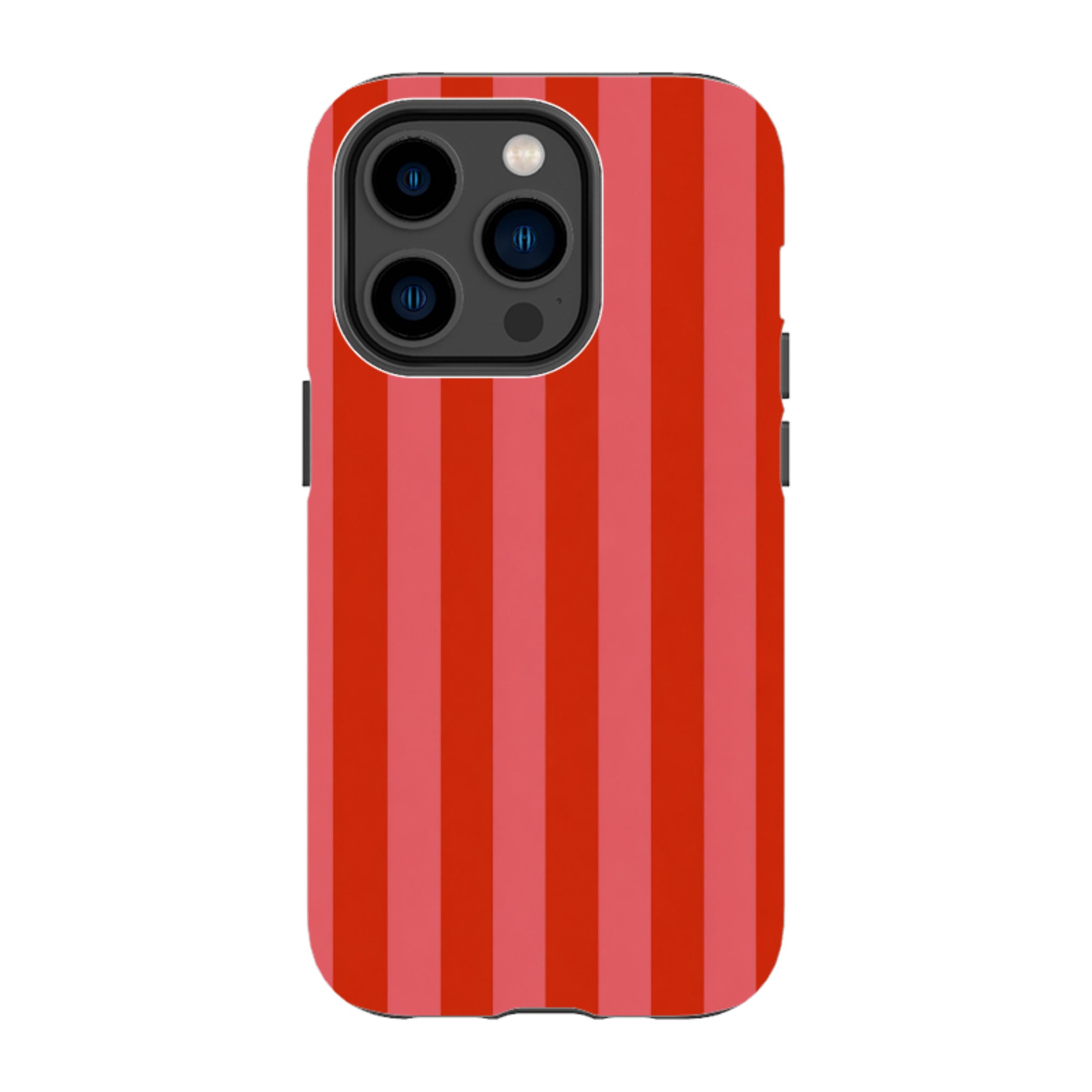 iPhone Tough Case - Cherry Red & Pink Stripe