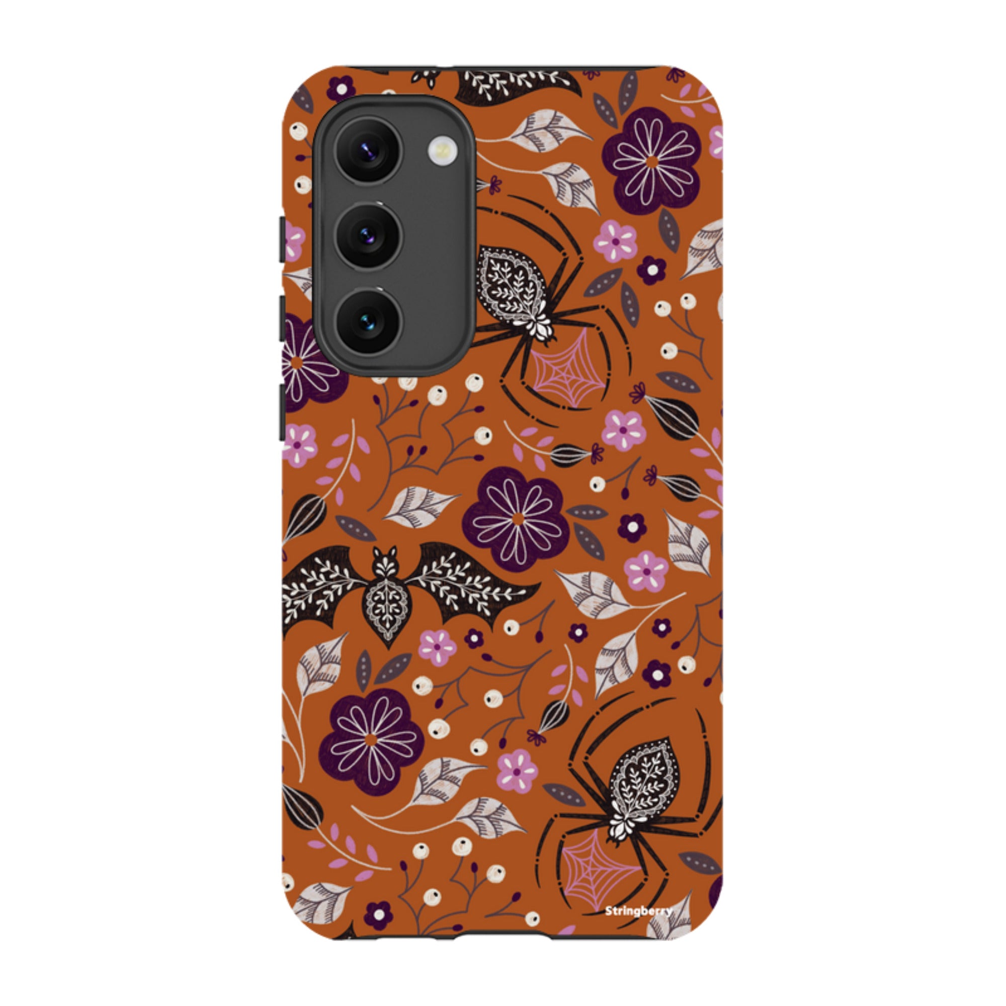 Samsung Tough Case - SpiderBat Pattern Orange By Jenny Zemanek